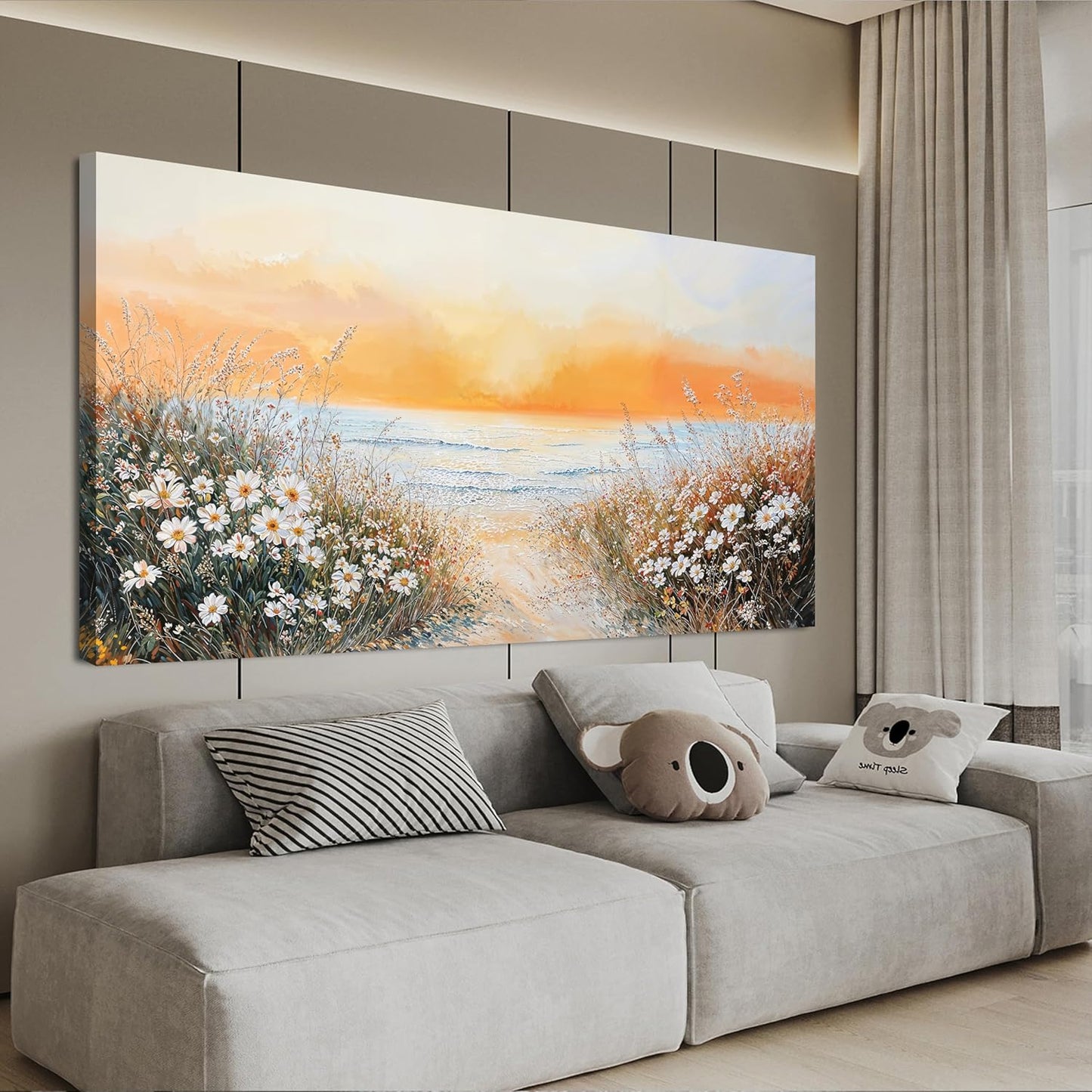 Canvas Wall Art Decor Wall Pictures for Living Room Seaside Artwork for Walls Coastal Beach Wall Art Prints Canvas Art Wall Decor Vintage Landscape Wall Art Decorations Bedroom Home Wall Art Decor 20"X40"