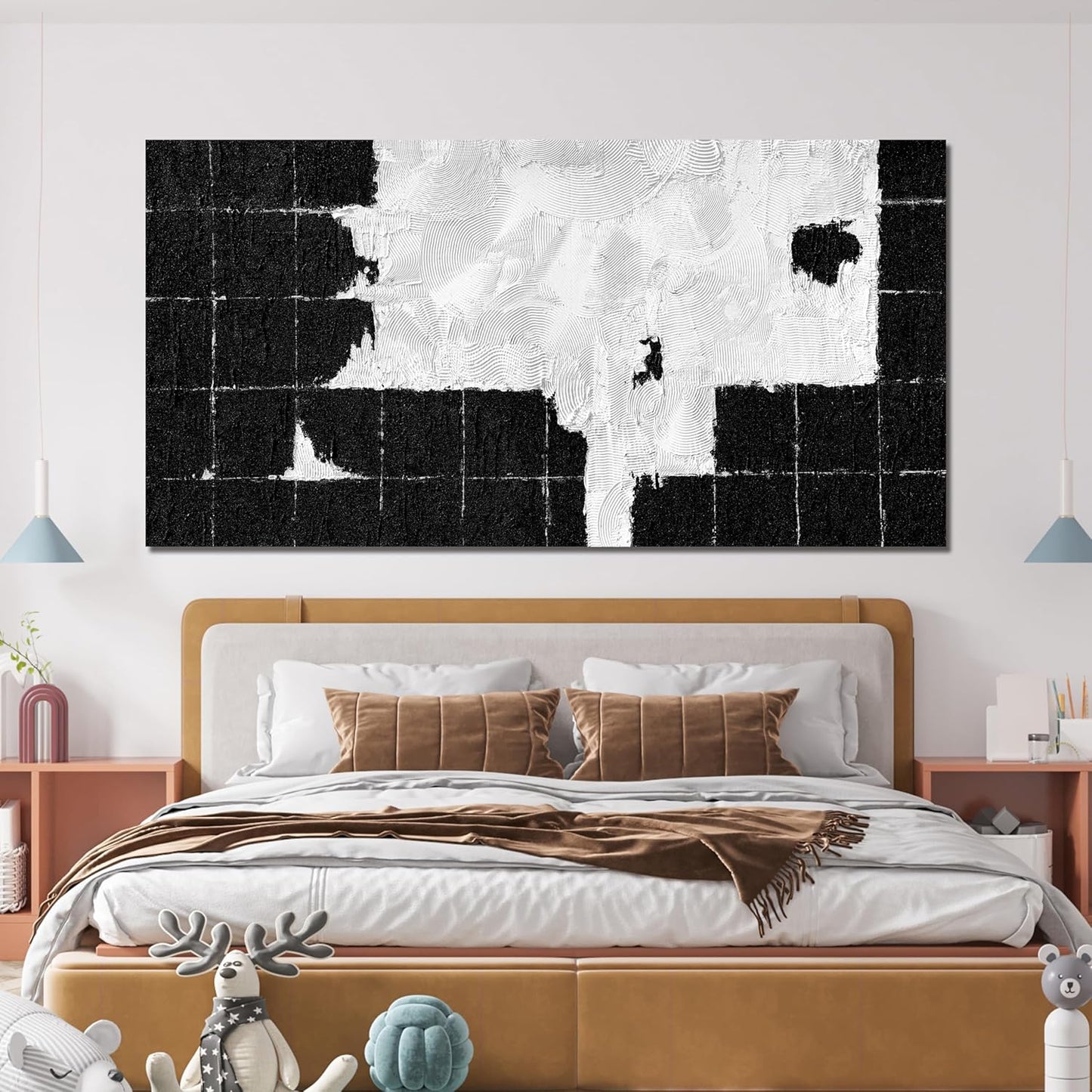 Canvas Wall Art Decor Wall Art Pictures for Living Room Black and White Wall Art Prints Abstract Canvas Art Wall Decor Modern Abstract Wall Art Textured Artwork for Walls Bedroom Office Decor 20"X40"