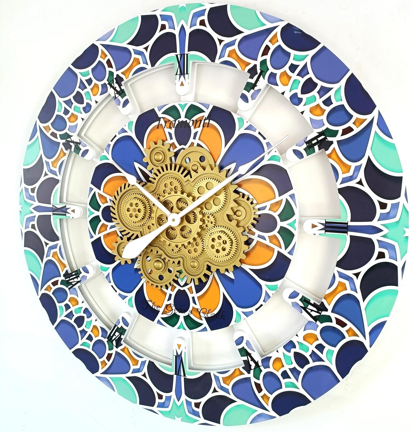 The Gears Clock Wall Clock Italy Collection with Moving Gears (Tramonti, 36 inch Round)