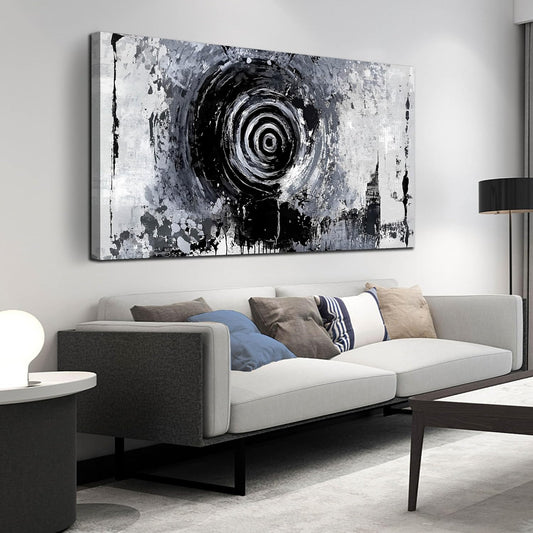 Abstract Large Wall Art for Living Room - Black and White Canvas Wall Art for Office - Modern Art Wall Decor for Bedroom Size 29" x 59"