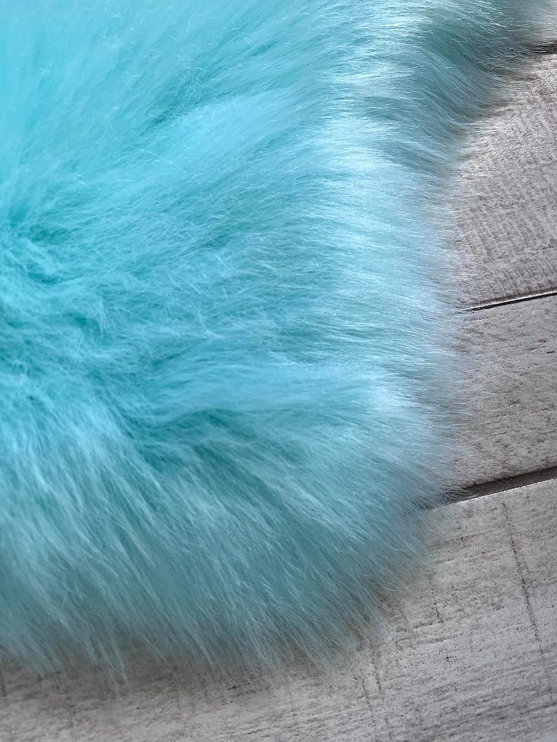 LAMBZY Faux Sheepskin Super Soft Hypoallergenic Free Shape Silky Shag Rug, Luxury Shaggy Plush Carpet for Bedrooms Living Kids Room Sofa Rugs (Blue, Sexto 6 Pelts 6'x6')