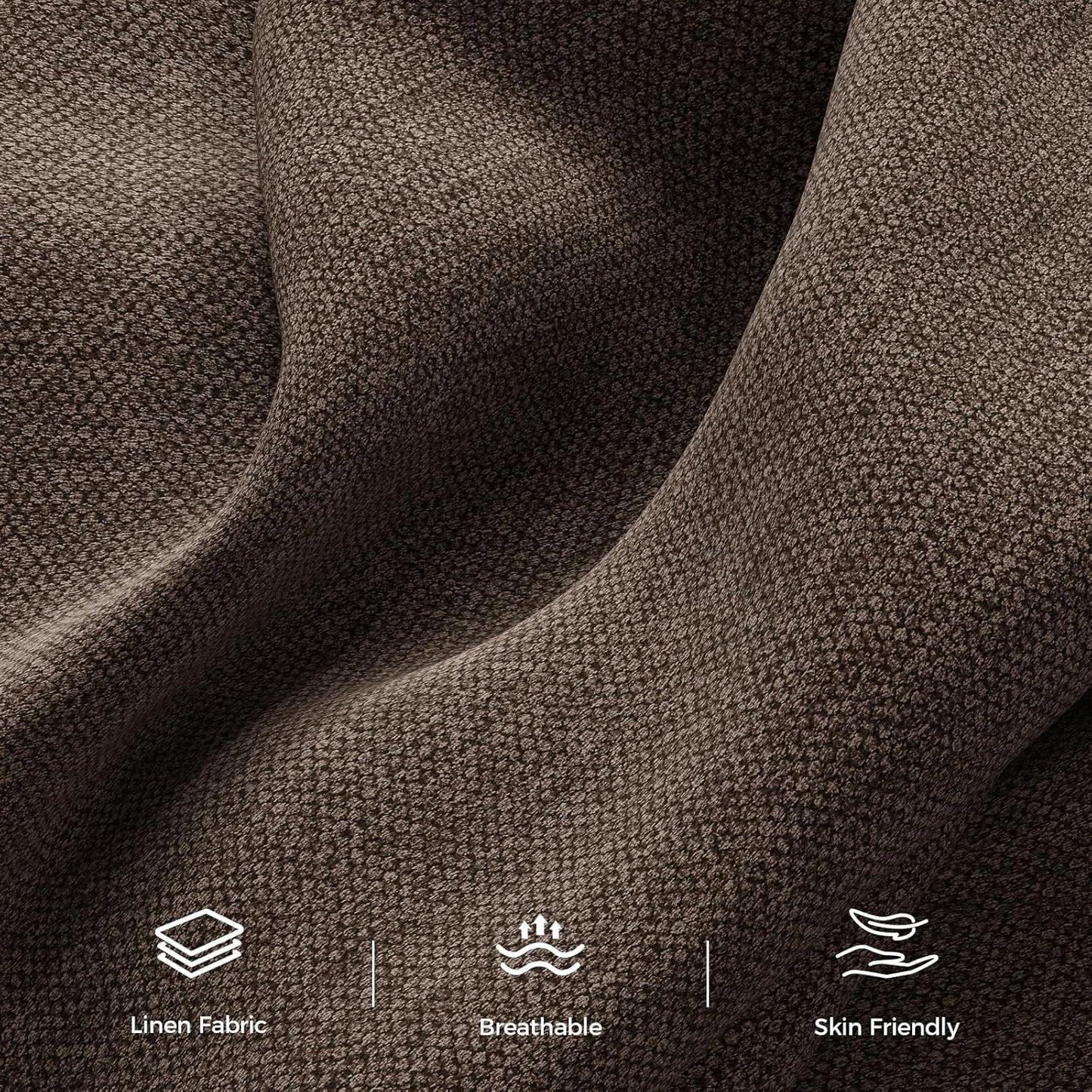 89” Futon Sofa Bed, Linen Comfy Futon Couch Bed with 2 Square Pillows, Convertible Sleeper Sofa with Adjustable Backrest& Armrests, Modern Loveseat Sleeper for Living Room, Bedroom, Brown