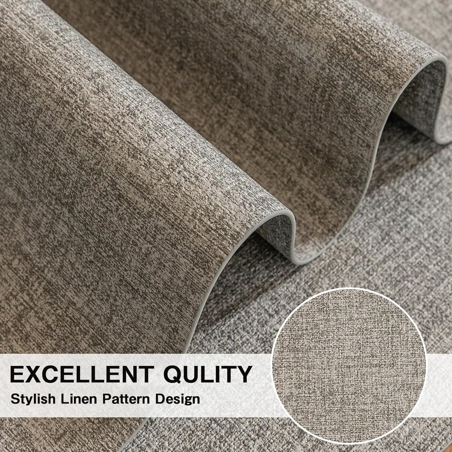 Chrysameld Vinyl Placemats Set of 6 - Faux Leather 100% Waterproof Oil-Proof Wipeable PU Place Mats, Heat Resistant Anti Slip Reversible Table Mats for Indoor & Outdoor Use,(17×12Inch, Light Grey)