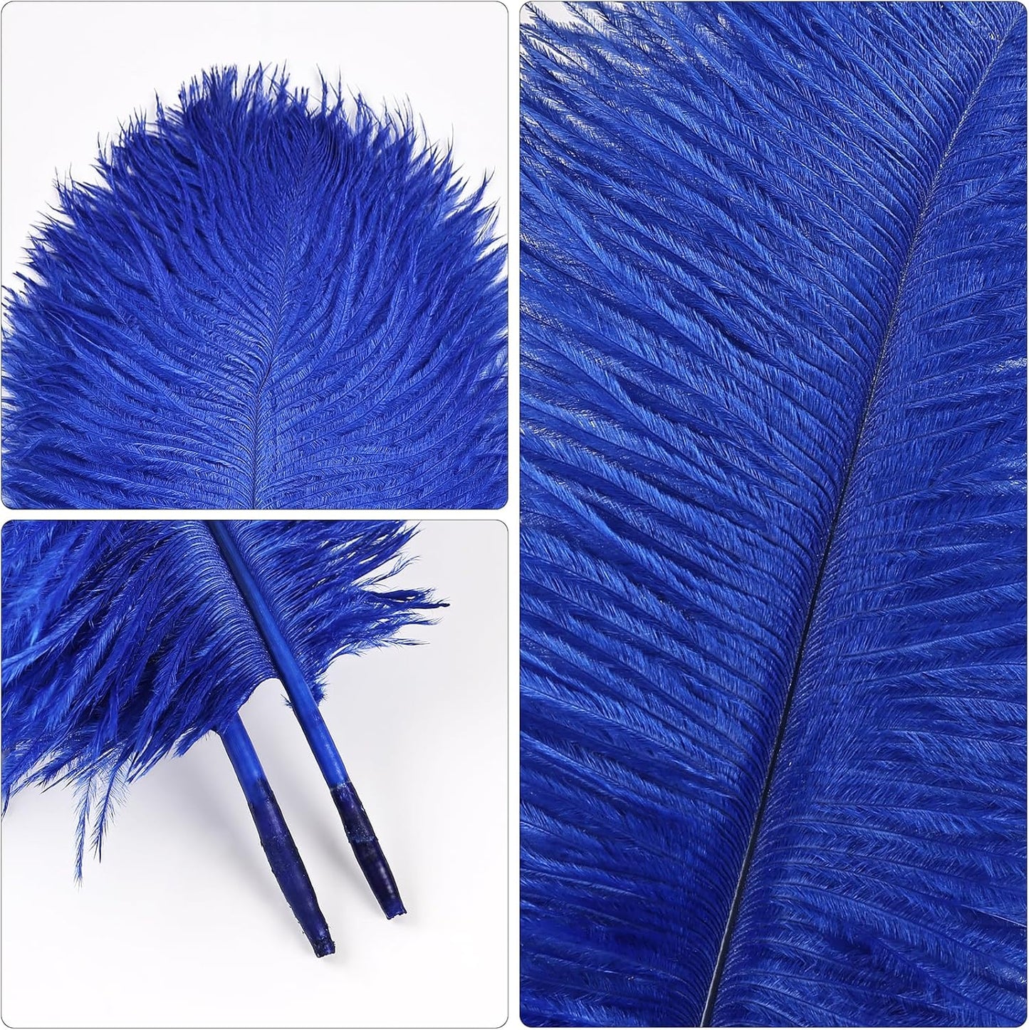 THARAHT Blue Ostrich Feathers 12pcs Natural Bulk 8-10Inch 20cm-25cm for Crafts Wedding Party Centerpieces Easter Gatsbi and Home Decoration Feathers