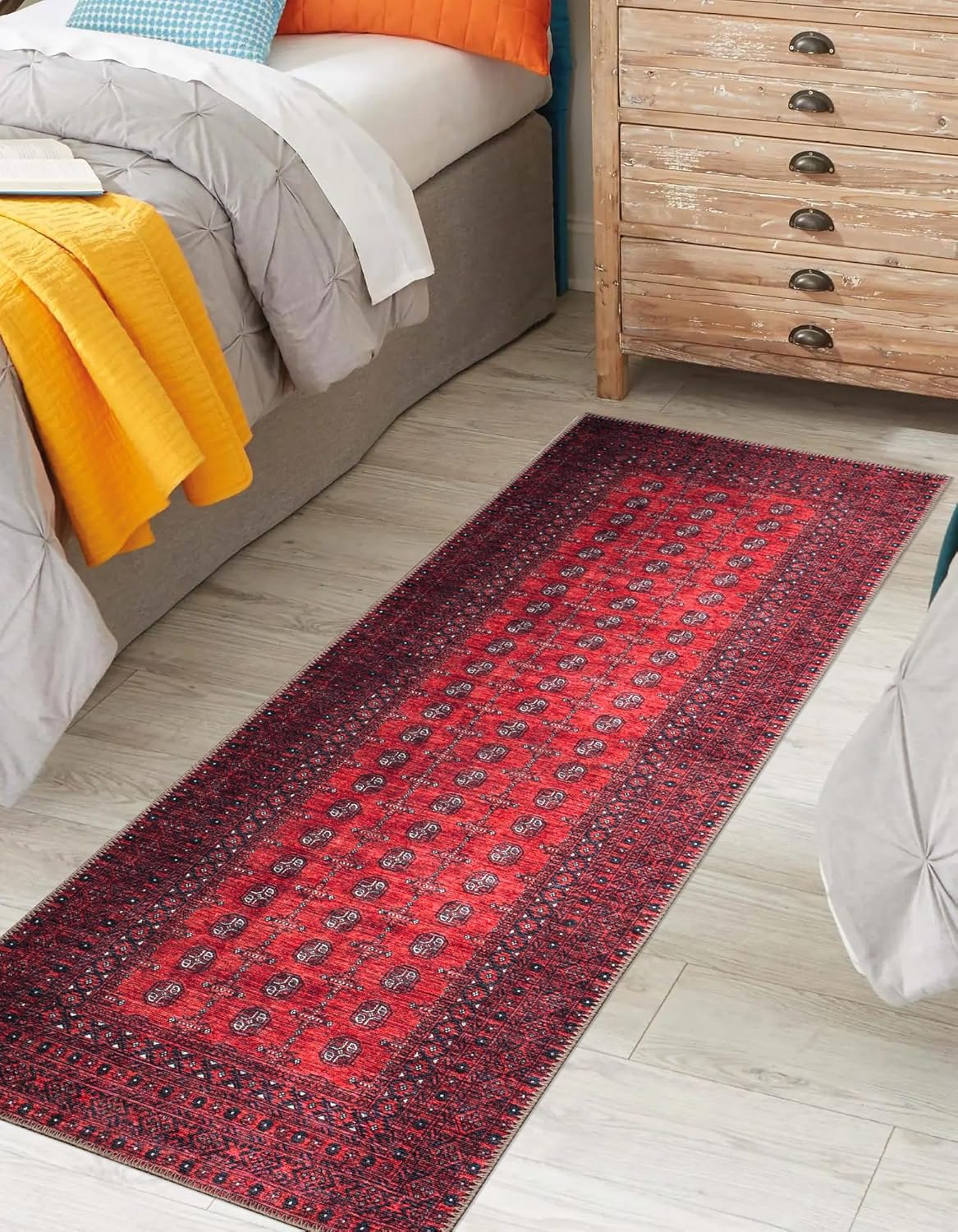 Keen Home Design 2x7 Rug - Machine Washable Runner Rug with Non-Slip Backing, Ideal for Hallway, Entryway, Kitchen, Laundry Room - Vintage, Easy Clean, Durable, Low Pile Rug - (2'6" x 7')