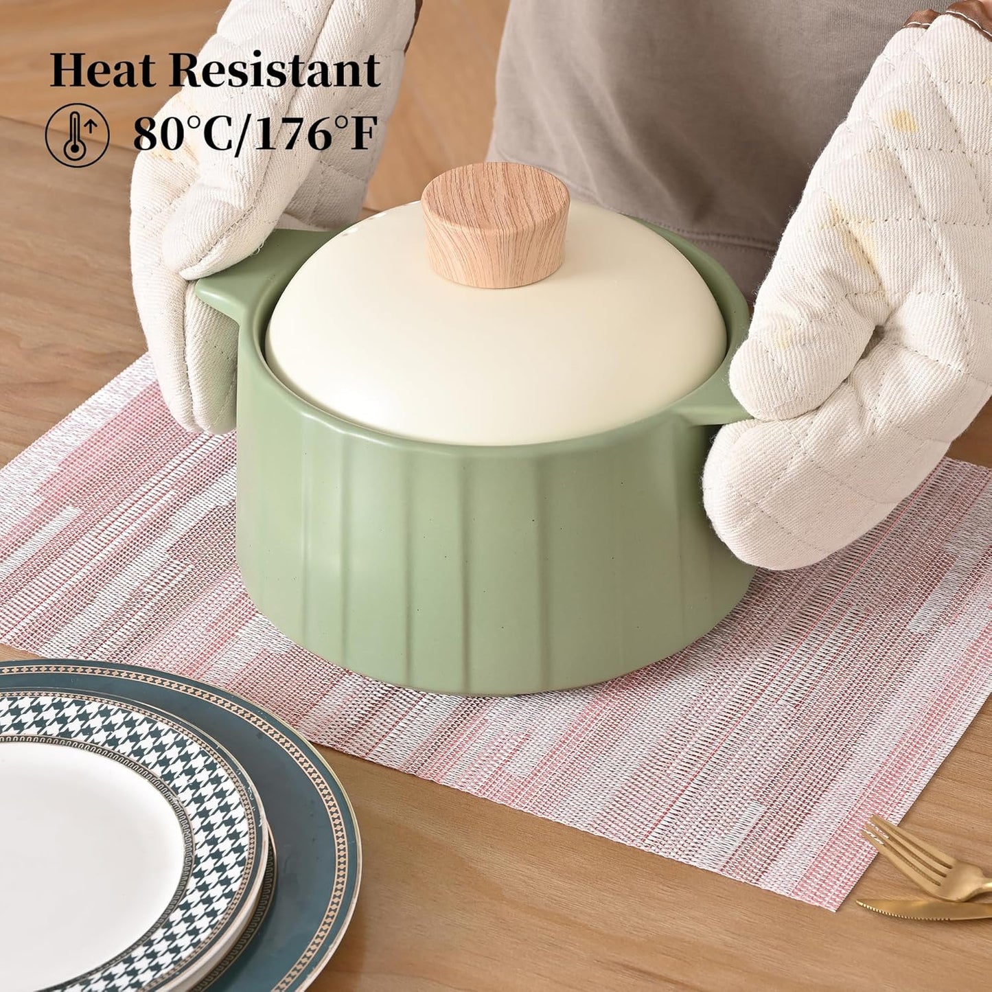 Leetaltree Misty Rose Placemats Set of 12 - Heat Resistant Non-Slip Place mats for Dining Table, Washable Durable PVC Vinyl Woven Table Mats（Misty Rose, 12）