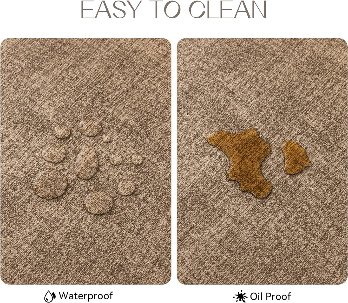 Romanstile Vinyl Placemats Set of 8-12 X 18 Inch - Heat Resistant Place Mats 100% Waterproof Oilproof Wipeable Reversible Faux Leather Table Mats for Kitchen/Dining/Party/Outdoor, Coffee