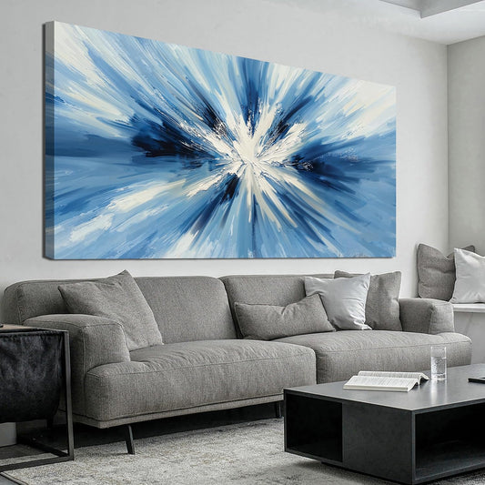 Canvas Wall Art Decor Wall Pictures for Living Room Abstract Canvas Art Wall Decor Large Blue White Wall Art Prints Oversized Minimalist Wall Art Decorations Bedroom Home Aesthetic Wall Art Decor 29"X58"