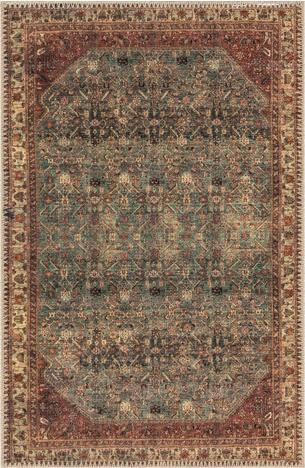 Keen Home Design 2x3 Rug - Machine Washable Entry Rug with Non-Slip Backing, Ideal for Enteryway, Kitchen, Bathroom, Laundry Room - Vintage, Easy Clean, Durable, Low Pile Rug - (2' x 3')