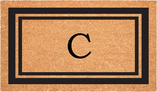 Calloway Mills 152962448 Black Border 24" x 48" Monogram Doormat (Letter C)