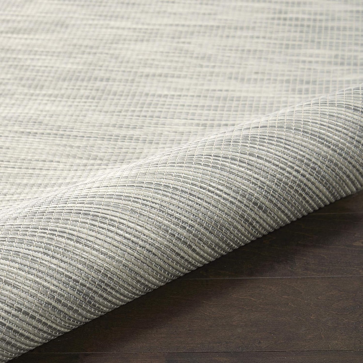 Nourison Positano Indoor/Outdoor Light Grey 2'2" x 10' Area Rug, Easy Cleaning, Non Shedding, Bed Room, Living Room, Dining Room, Backyard, Deck, Patio (2x10)