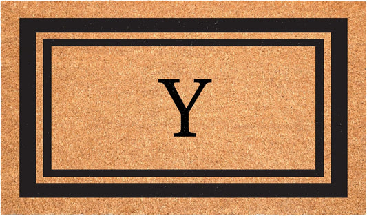 Calloway Mills 152961830Y Black Border 18" x 30" Monogram Doormat, (Letter Y)