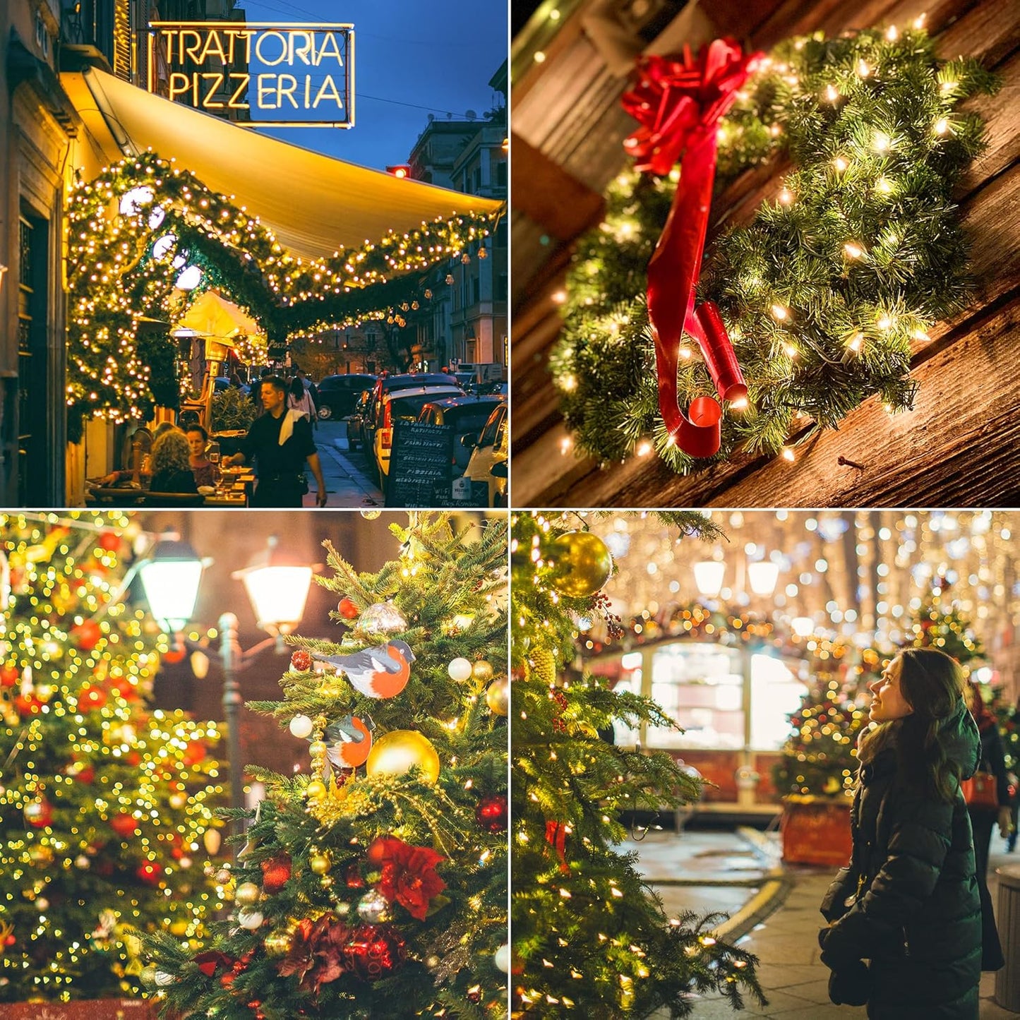 Hopolon Clear Christmas Lights Set 2PACK 50Count 13Feet Incandescent Bulb Mini String Lights for Indoor Christmas Tree Garland Birthday Wedding Festival Decor, Warm White