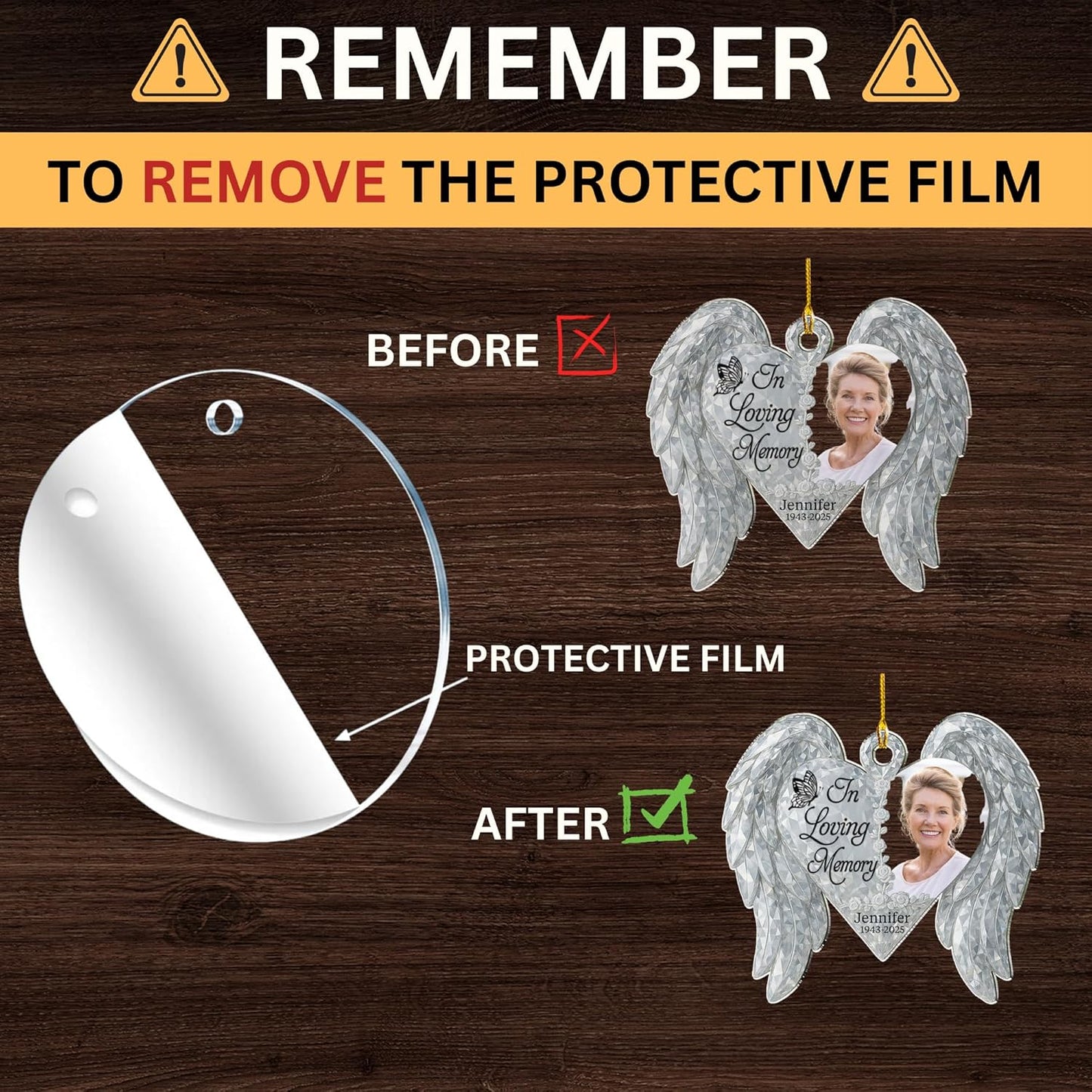 Personalized Custom Photo Acrylic Ornament for Loss of Loved Ones - My Heart Still Loves You, Thoughtful & Memorial Gift, Unique Keepsake for Christmas