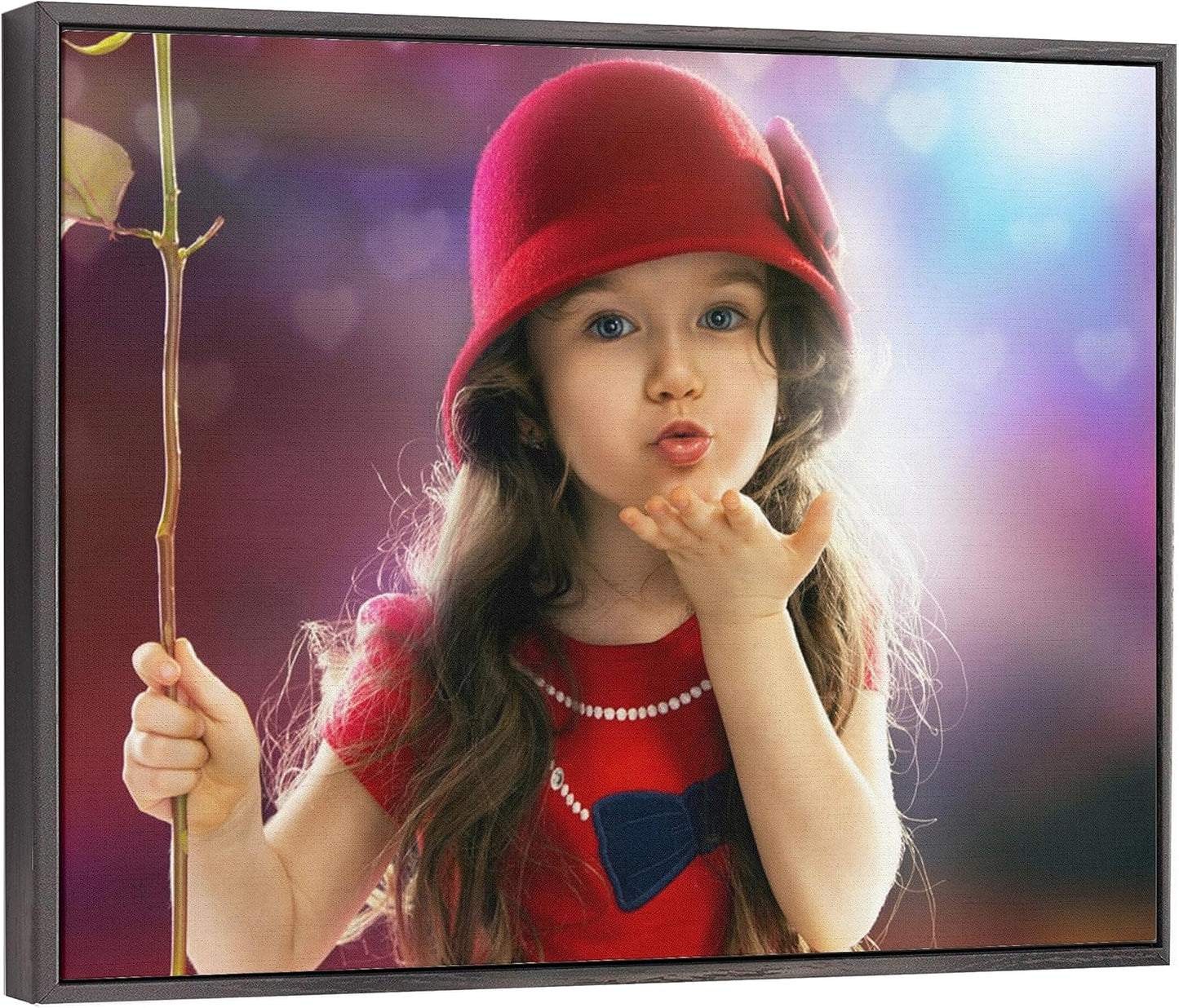 Personalized Custom Canvas Prints: Photo On Canvas (Black 24X32) Transform Your Photos into Stunning Framed Wall Art Digitally Printed Photo To Canvas Ideal for Home Decor, Gifts Keepsakes.