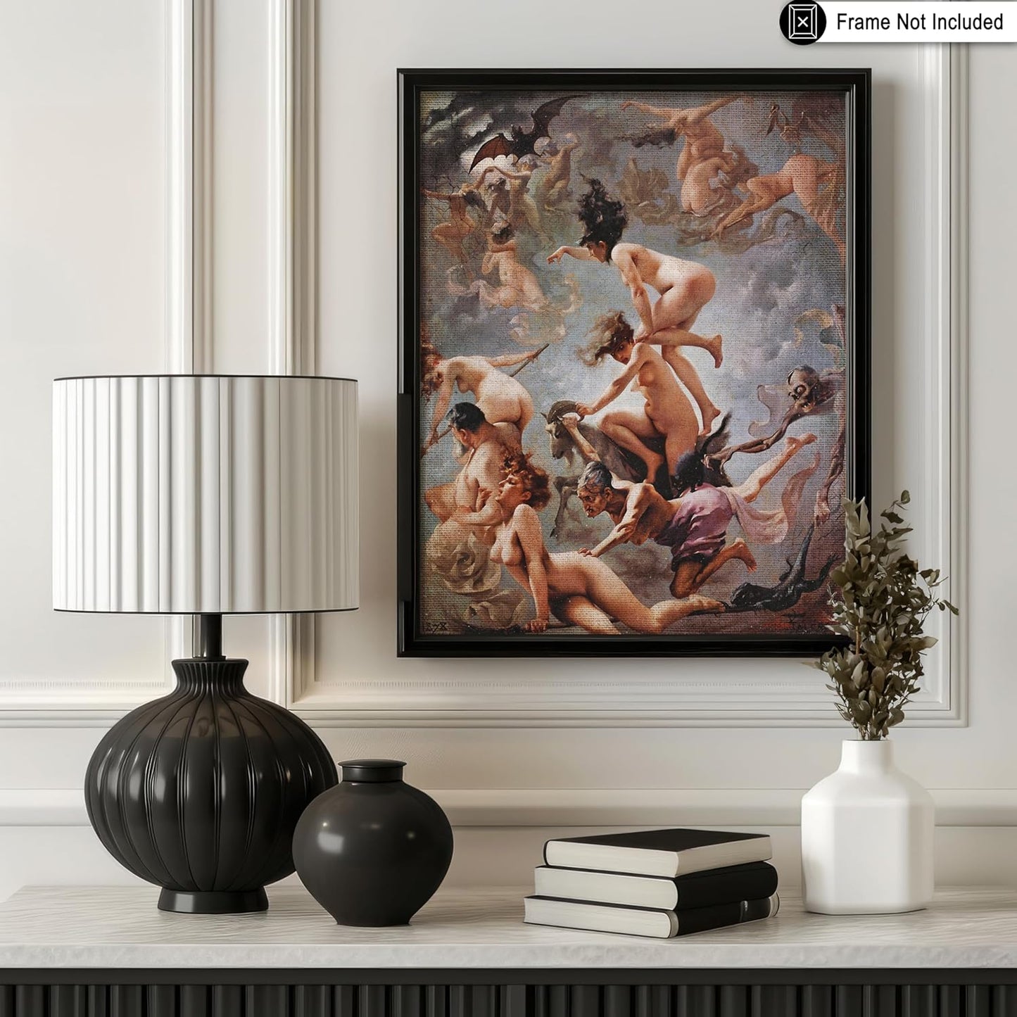 Poster Master Vintage Luis Ricardo Falero Poster - Retro Occult Print - Gift for Gothic, Horror Fan - Witches Going to their Sabbath, Pagan - Wall Decor for Bedroom, Dorm, 18x24 Unframed Wall Art