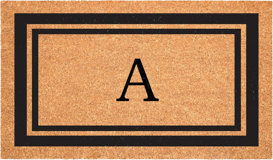 Calloway Mills 152962436A Black Border 24" x 36" Monogram Doormat, (Letter A)
