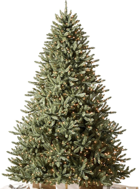 Balsam Hill 5.5ft Pre-Lit Classic Blue Spruce - Artificial Christmas Tree with 400 Clear Incandescent Lights, Easy Plug Technology, Premium Stand & Storage Bag for Indoor Holiday Decorating