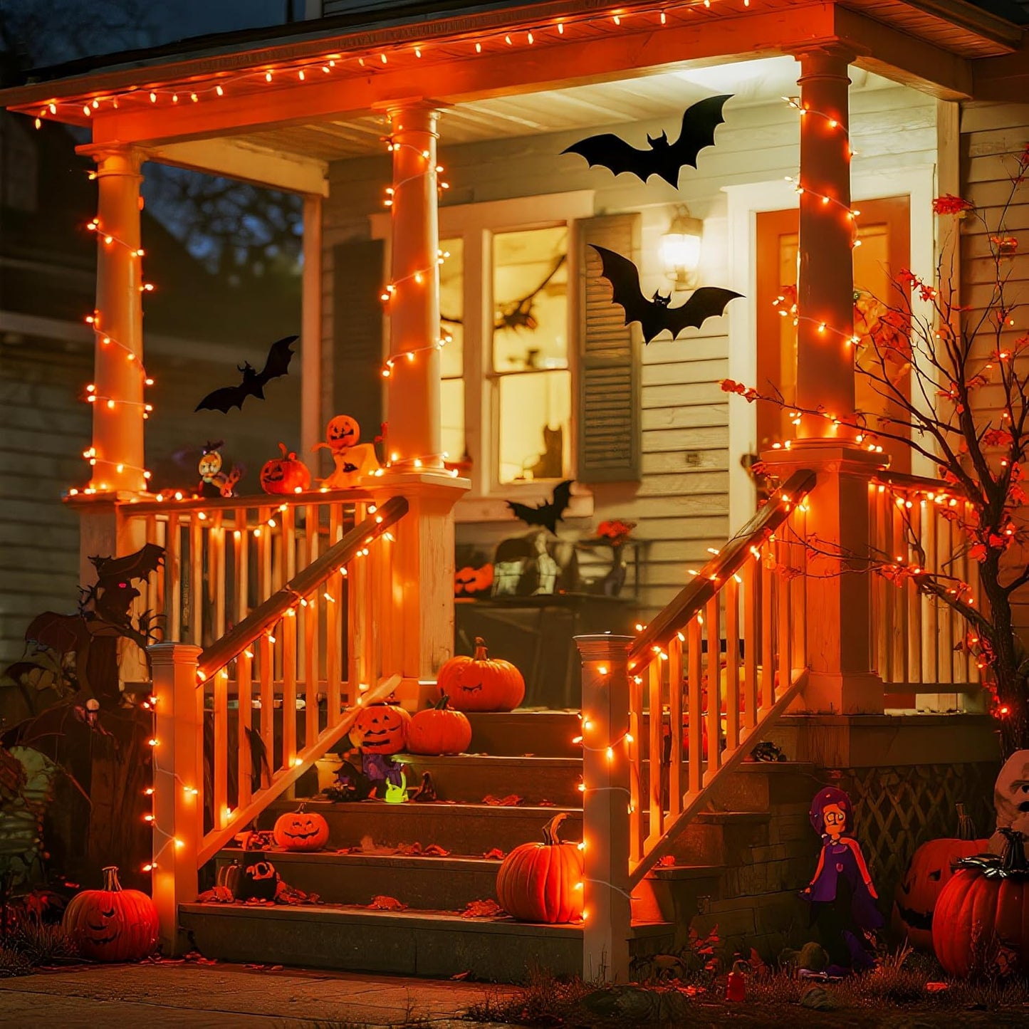 JMEXSUSS 600 LED Orange Lights for Halloween Decorations, Halloween Lights Outdoor, Orange String Fall Light Plug in for Indoor Room Tree Yard Party Magic Summerween Fall Decor