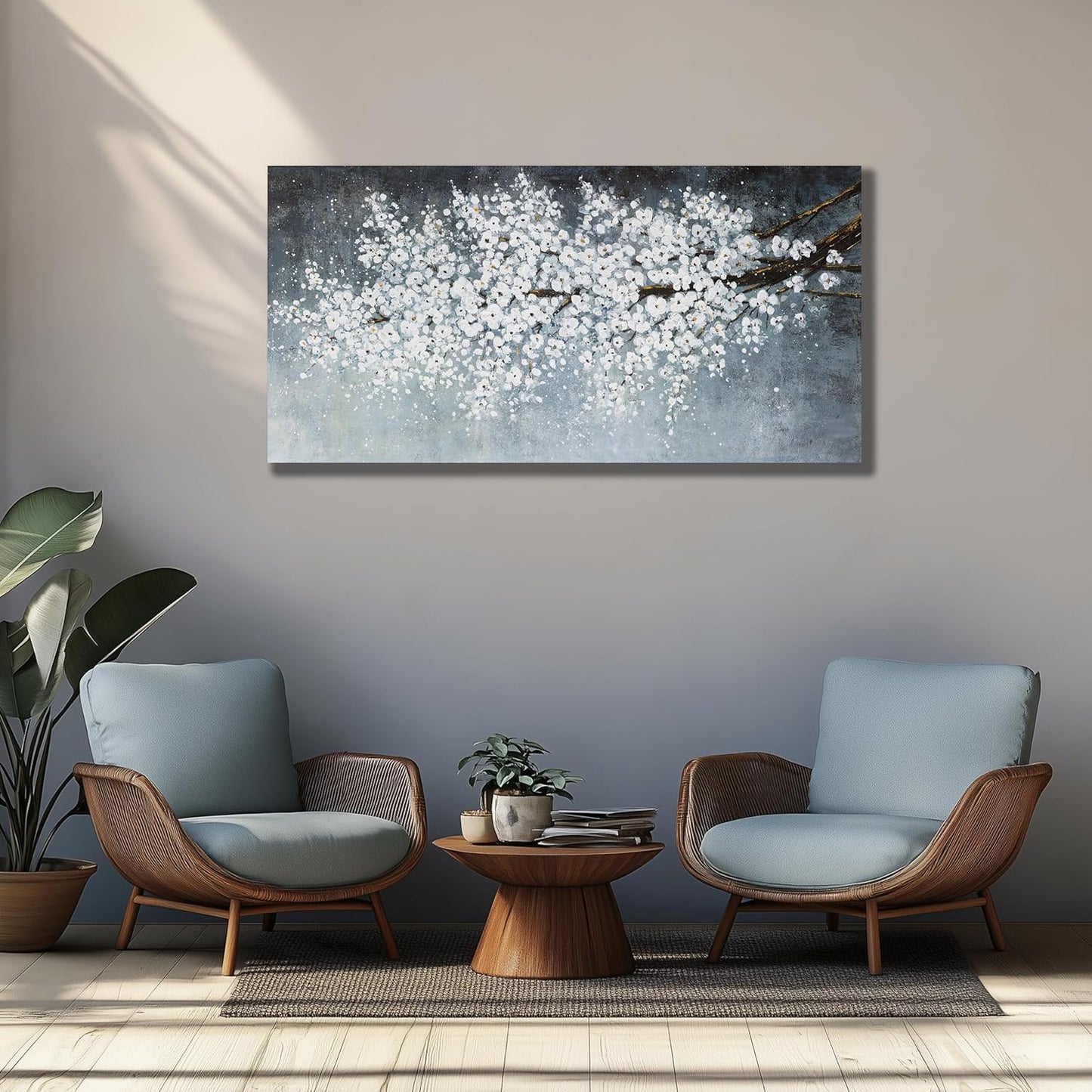 Belmrxne Flower wall White and Black Wall Art Wall Decor aesthetic Maximalist Decor Artwork for Living Room Bedroom Dining Room Office Home Decor 20x40 inch
