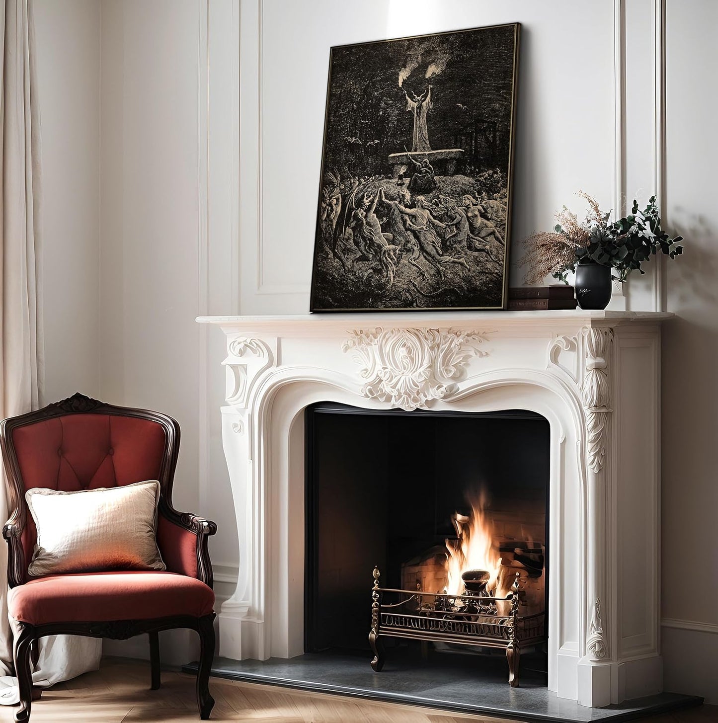 Poster Master Vintage Gustave Dore Poster - Retro Illustration Print - Gift for Gothic, Horror Fan - Dance of Sabbath, Witch, Magic, Spell - Wall Decor for Bedroom, Dorm, 18x24 Unframed Wall Art