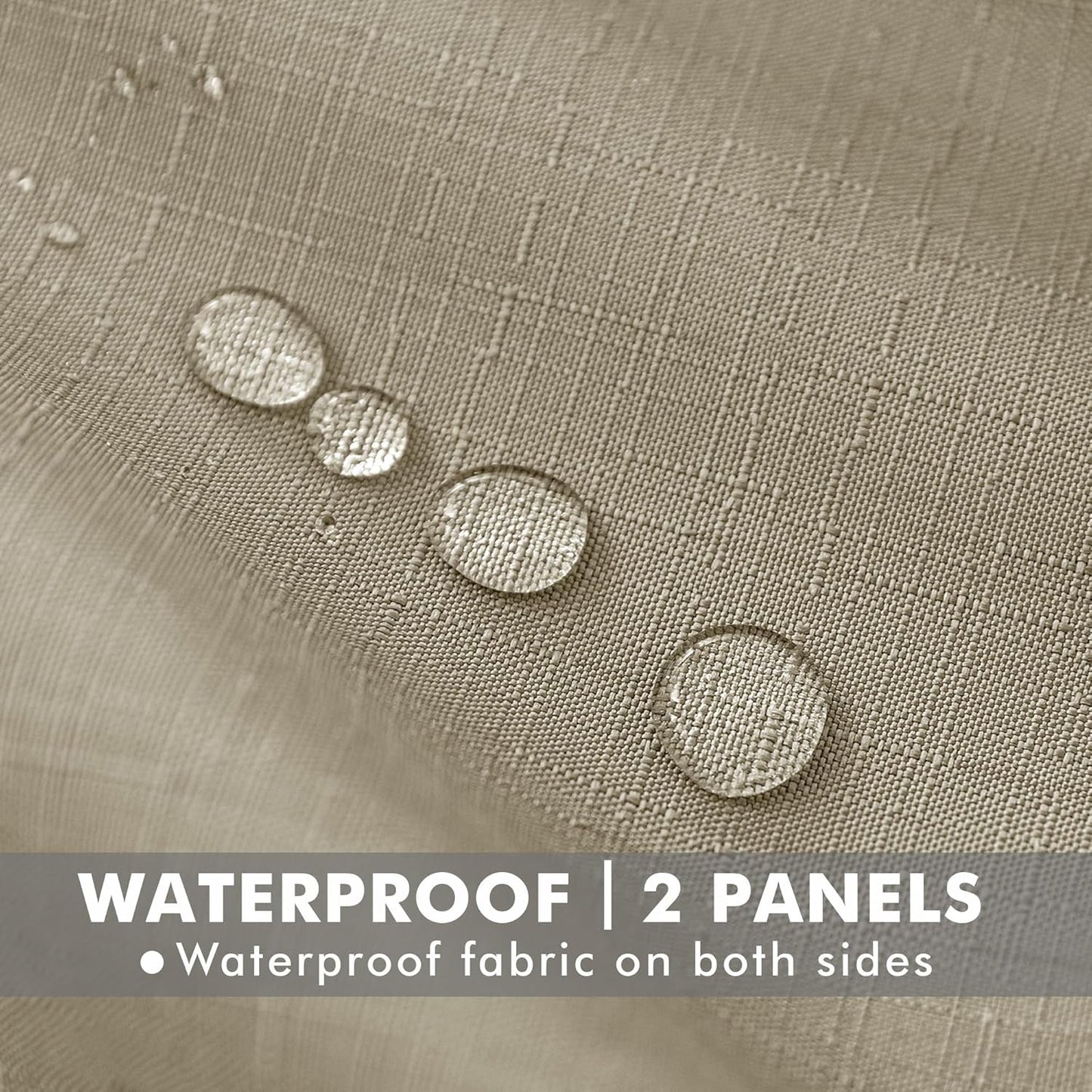 HolidayIdeas 2 Panels Linen Outdoor Curtains for Patio Waterproof Taupe Curtains 84 inch Length-Indoor Outside Curtains Weatherproof, Privacy for Pergola, Porch, Cabana, Gazebo 54" Wide x 84" Long