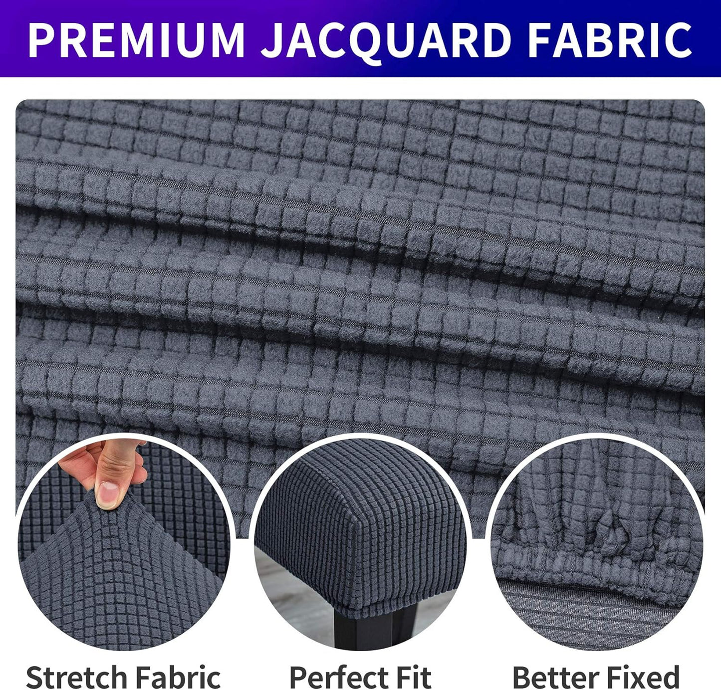 Howhic Stretch Chair Covers for Dining Room Set of 6, Removable Washable Dining Room Chair Covers, Dining Chair Slipcovers Seat Protector, Great Home Decor and Banquet Upholstery (Gray, 6 Pack)