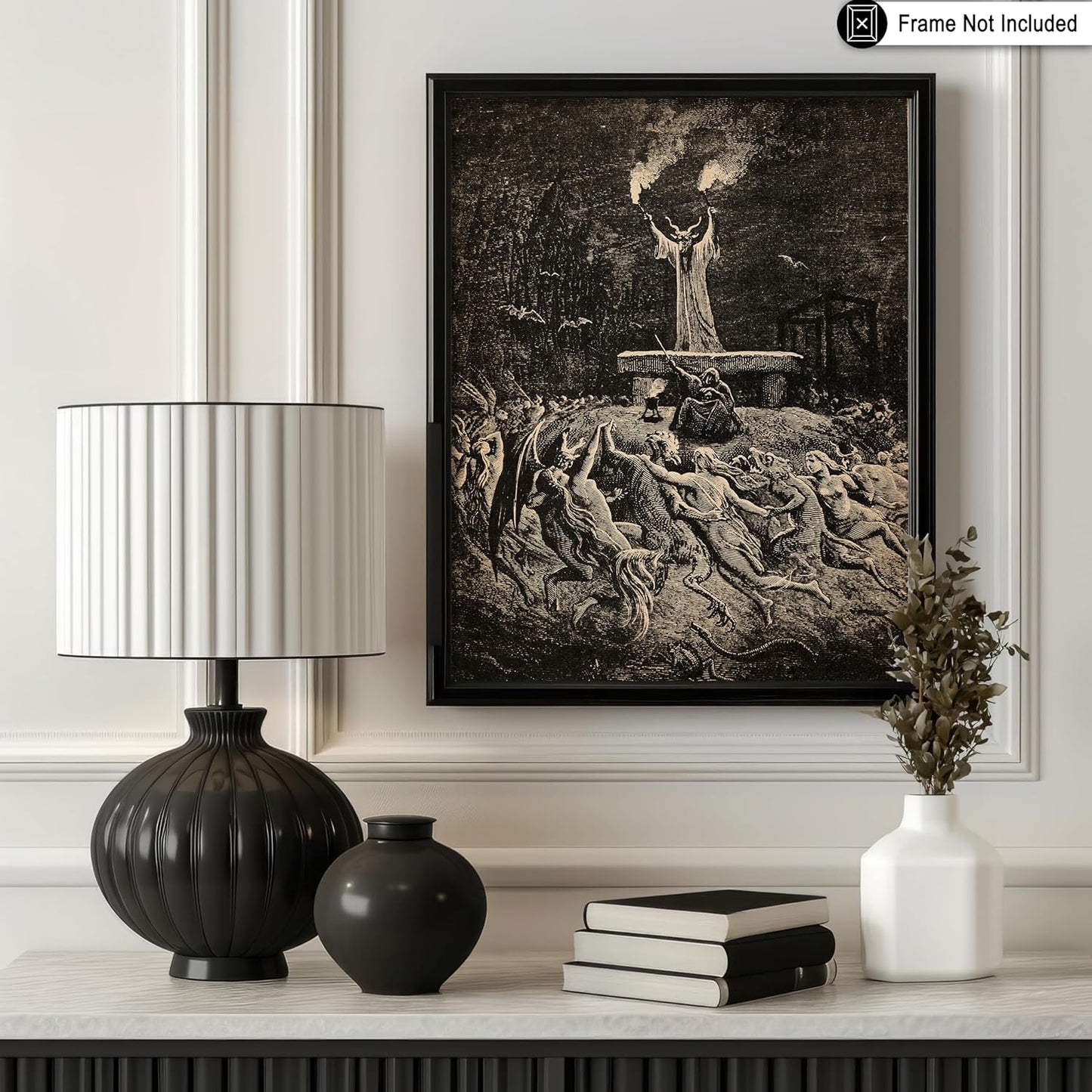 Poster Master Vintage Gustave Dore Poster - Retro Dance of Sabbath Print - Witchcraft Art - Halloween Art - Gift for Him & Her - Gothic Decor for Dorm, Living Room or Bedroom - 8x10 UNFRAMED Wall Art