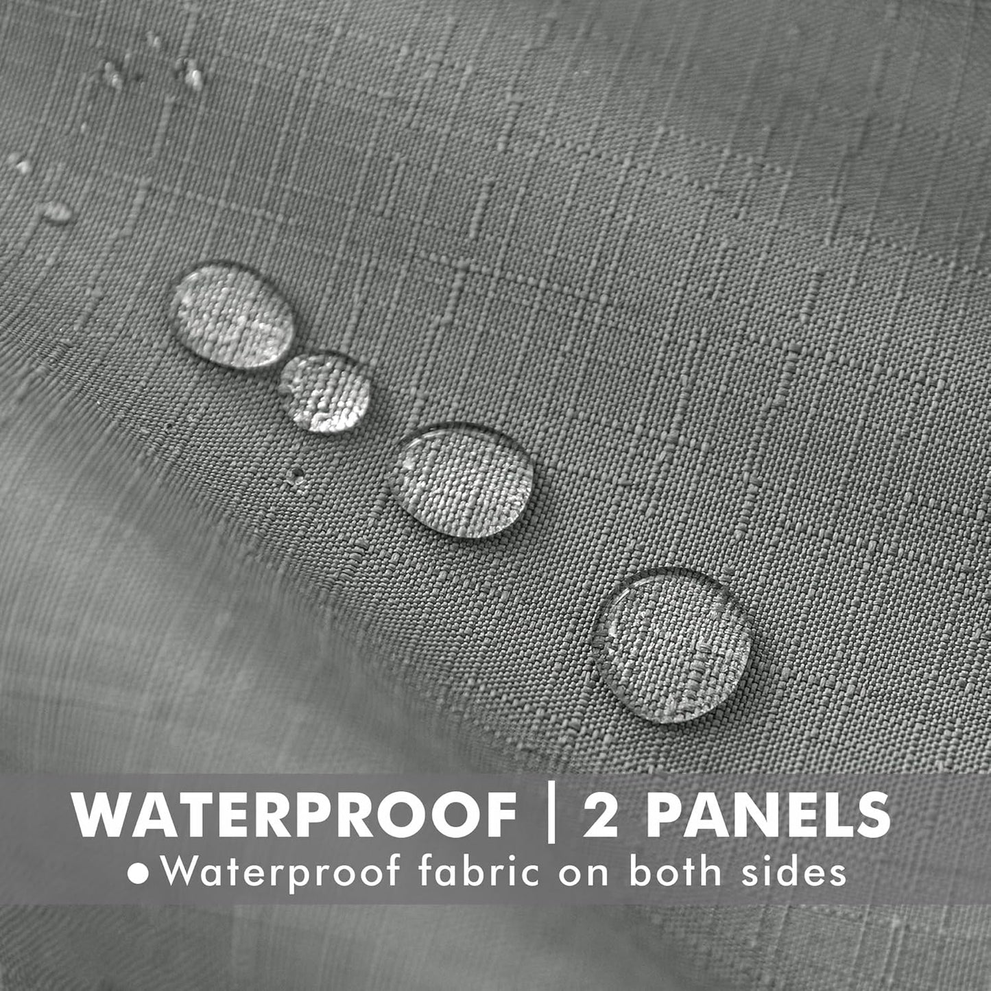 HolidayIdeas 4 Panels Linen Outdoor Curtains for Patio Waterproof Curtains 84 Inch Length-Outside Wide Curtains Weatherproof, Privacy for Pergola, Porch, Gazebo-110 Wide x 84" Long Light Grey