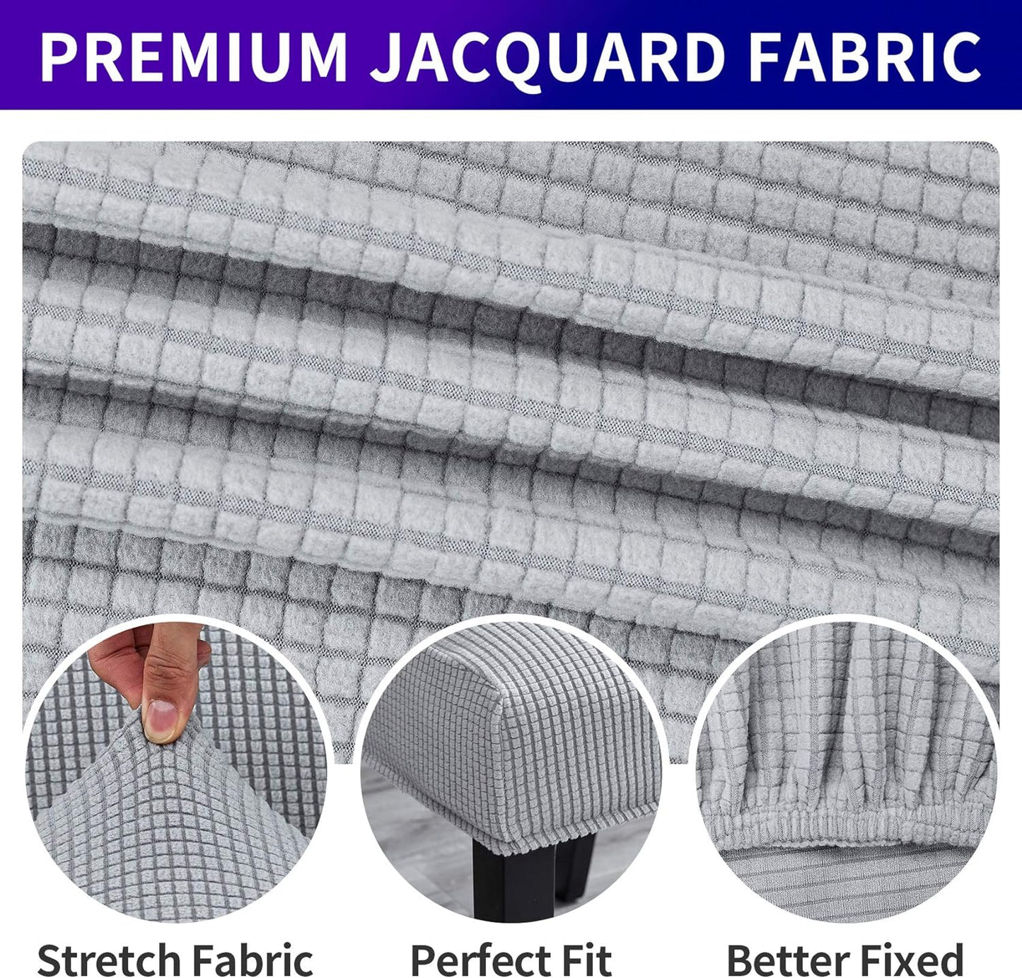 Howhic Stretch Chair Covers for Dining Room Set of 6, Removable Washable Dining Room Chair Covers, Dining Chair Slipcovers Seat Protector, Great Decor for Home and Banquet (Sliver, 6 Pack)