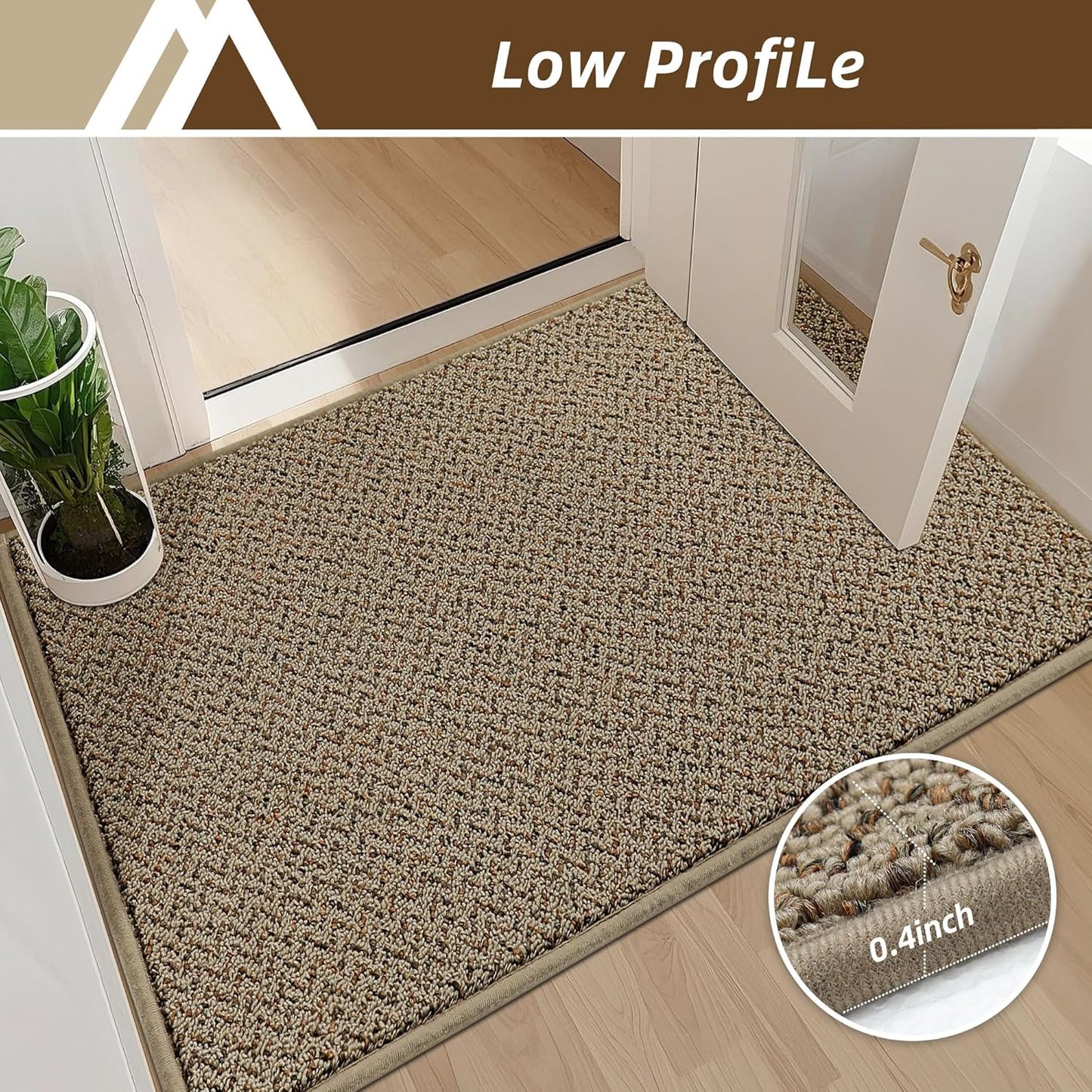 COSY HOMEER-Door-Mat 36"x60" Non Slip Absorbent Entryway Rugs Dirt Trapper Doormats Washable Entrance Mats Low Pile Welcome Floor Mat for Front Back Door and Entry Mats,Taupe