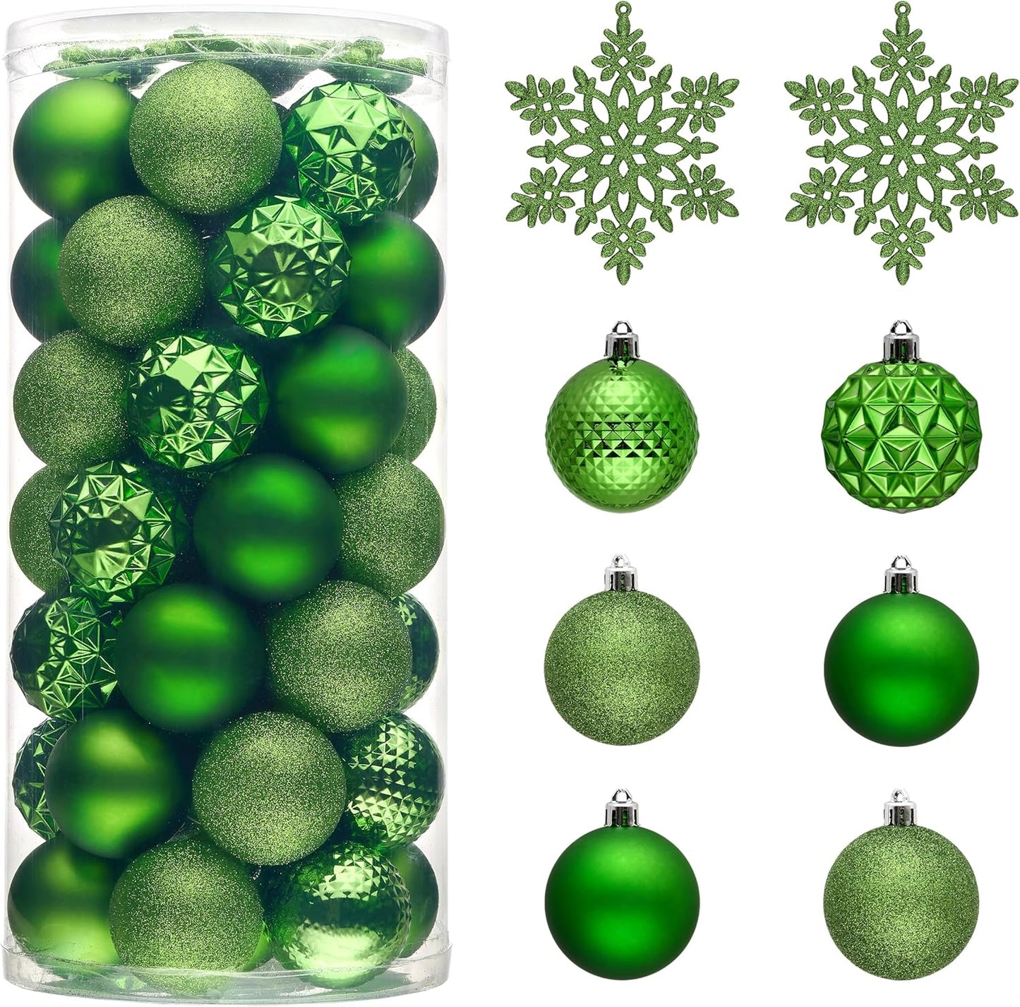 Valery Madelyn Christmas Tree Decorations Ornament Set for Fall Halloween, 50ct 2.36 Inches Lime Green Shatterproof Christmas Ball Ornaments Hanging Xmas Holiday Party Decor