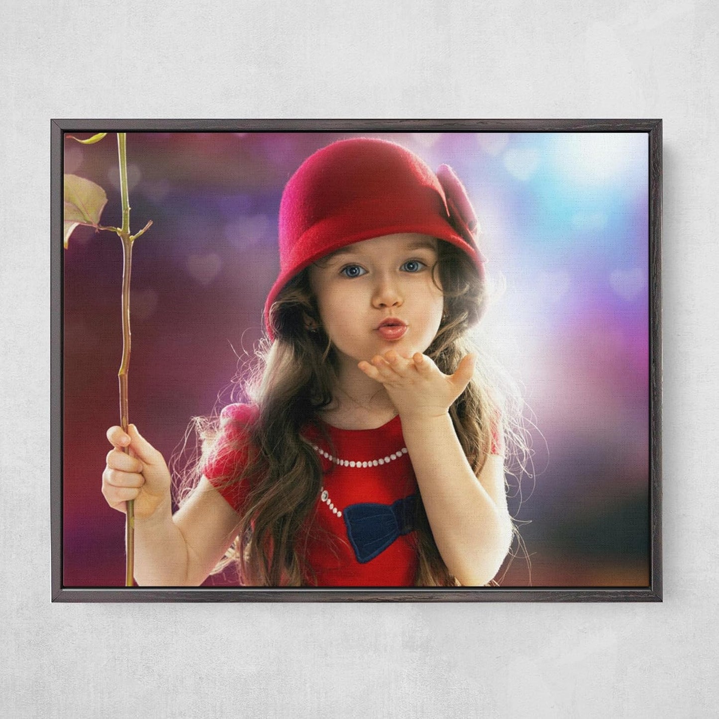 Personalized Custom Canvas Prints: Photo On Canvas (Black, 8x8) Transform Your Photos into Stunning Framed Wall Art Digitally Printed Photo To Canvas Ideal for Home Decor, Gifts Keepsakes.