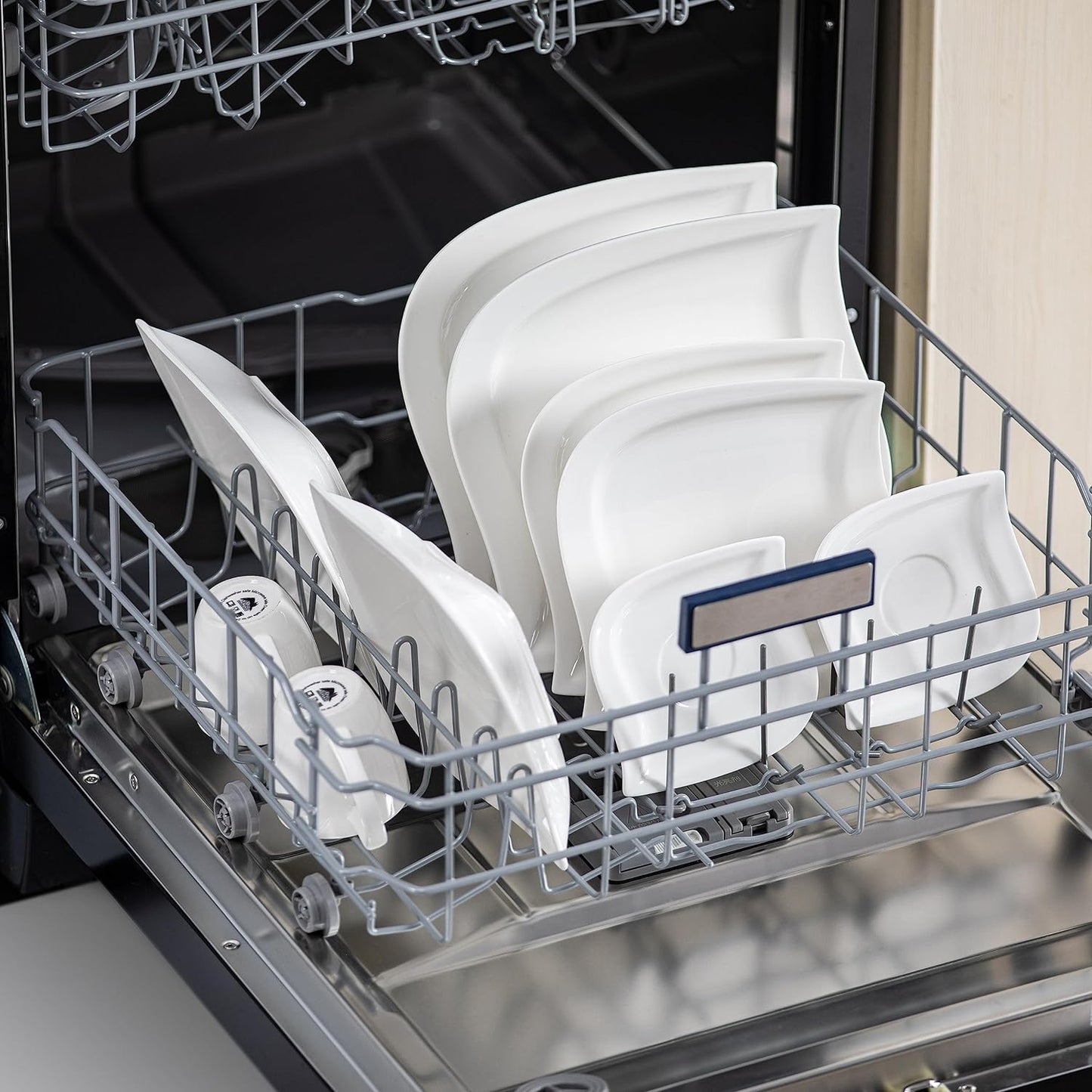 MALACASA Dinnerware Sets, 30 Piece Ivory White Plates and Bowls Sets for 6, Porcelain Dishes Set with Dinner Plate Set, Cup and Saucer, Kitchen Dinner Dining Ware Set, Microwave Safe, Series Elvira