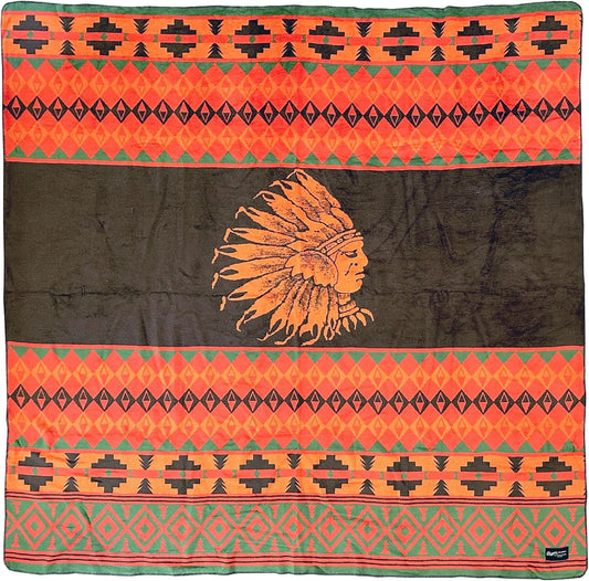 Beacon Blankets Southwestern Chief Henry Native American Design Throw - 72" x 86" Blanket Only - Premium Plush Blanket Can be Used for Twin or Full Size Bed