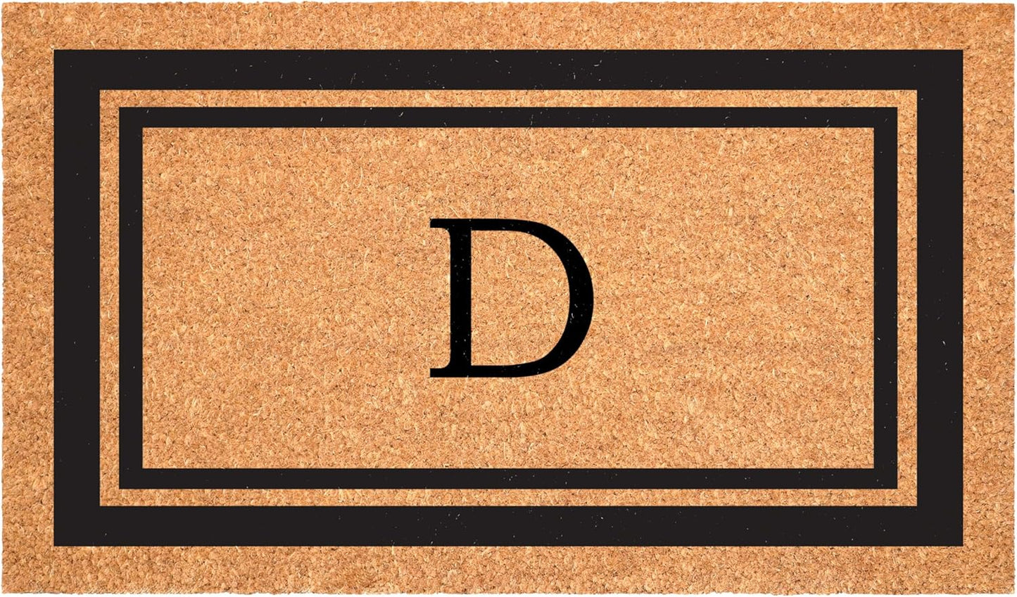 Calloway Mills 152962436D Black Border 24" x 36" Monogram Doormat, (Letter D)