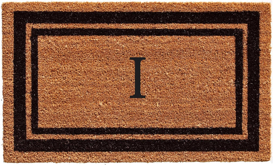 Calloway Mills 152963672 Black Border 36" x 72" Monogram Doormat Letter (I)