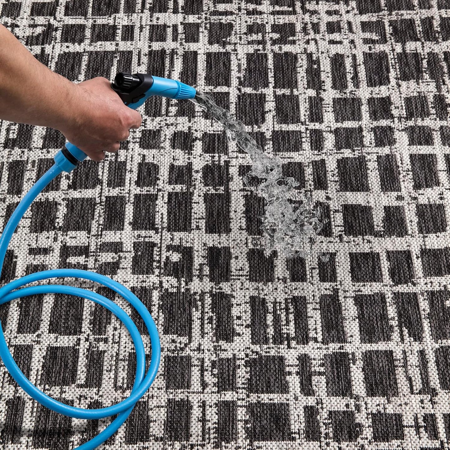 Keen Home Design Outdoor Runner Rug - 2x10 Washable Indoor/Outdoor Rug for Patio, Balcony, Kitchen, Garden, Beach, Deck and Porch. Size: 2'2" x 9'11"