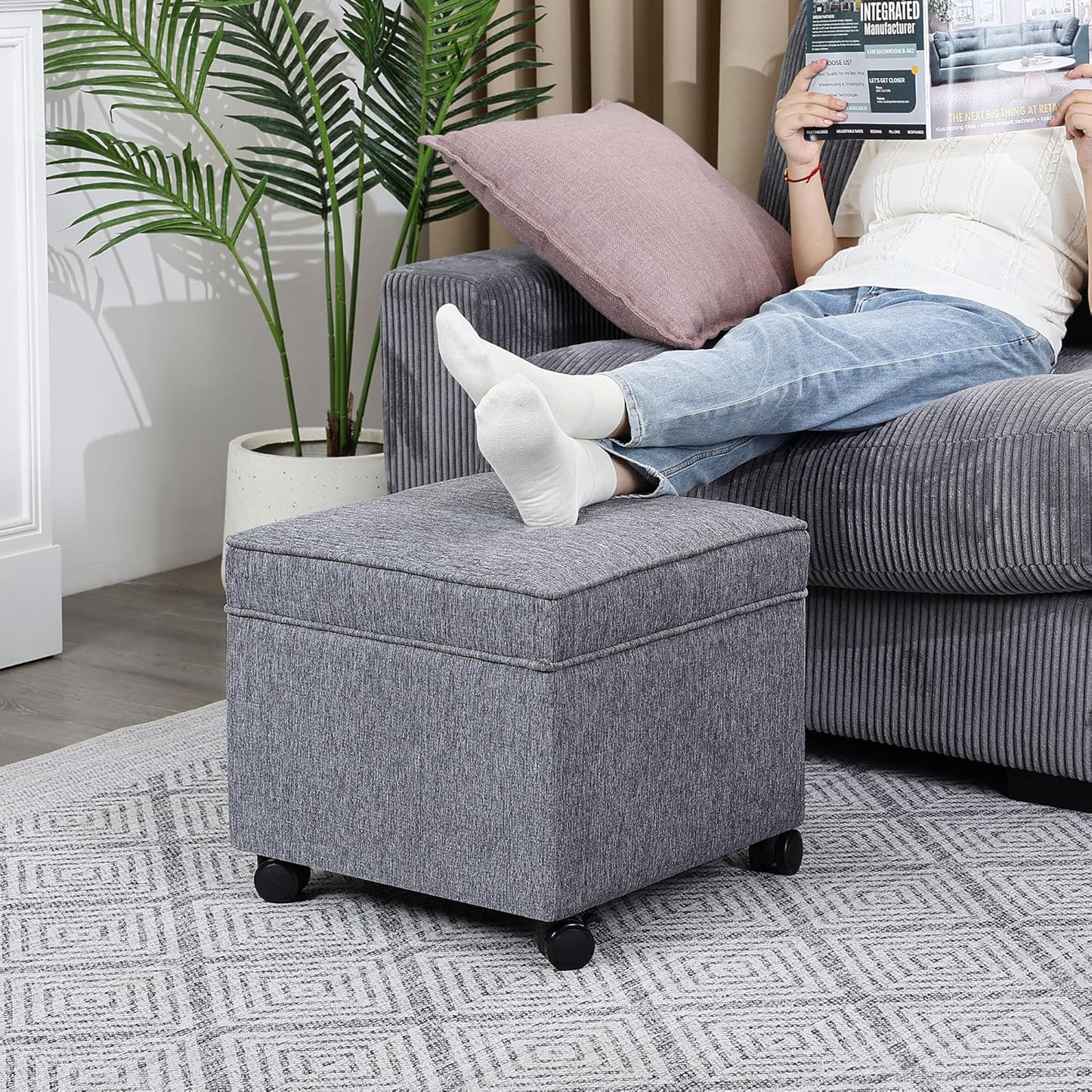 Adeco Storage Ottoman