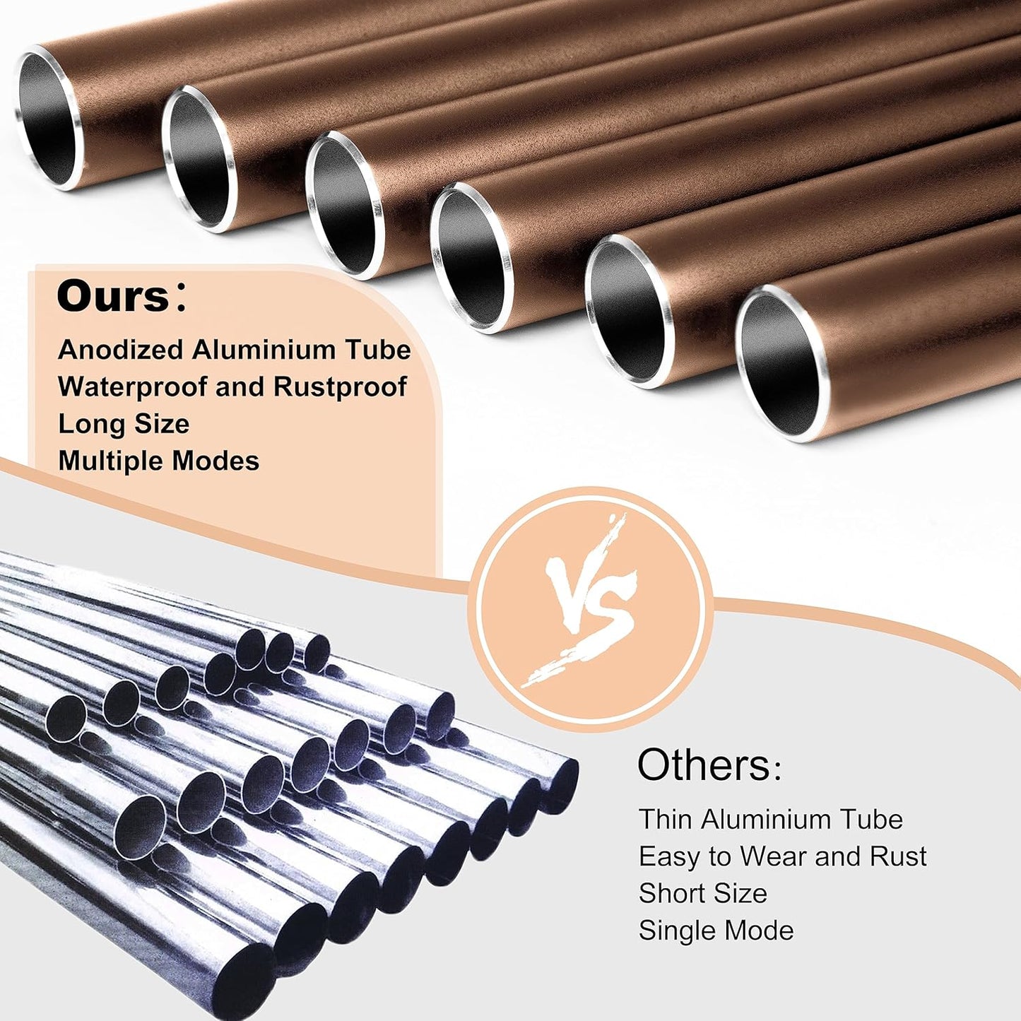 Large Aluminium Wind Chimes 37 Inches to Create a Zen Atmosphere Suitable for Outdoor, Garden, Patio Decoration. Classic Wind Chimes with Wind Catcher Suitable as A Gift for Unisex(Coffee)