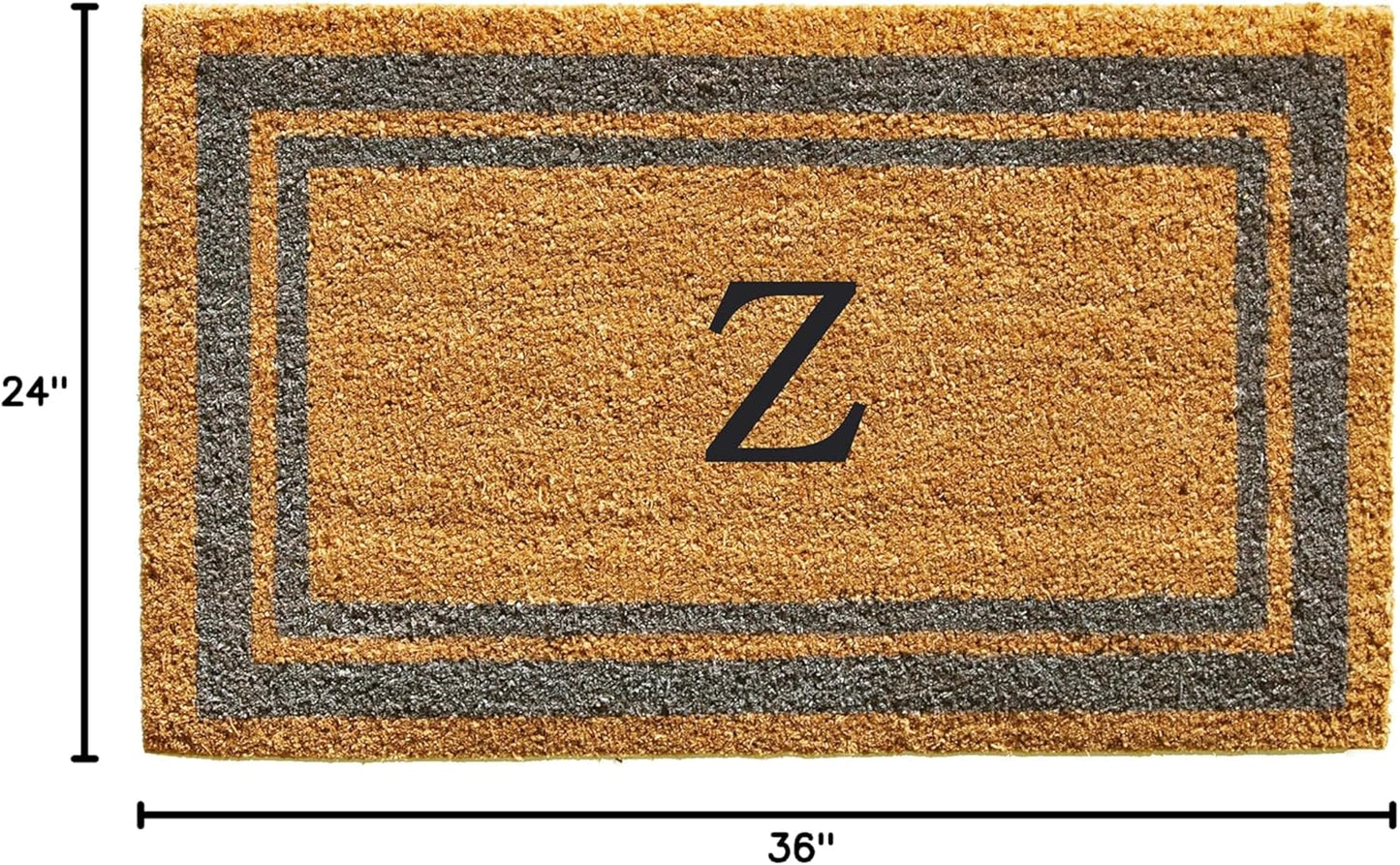 Calloway Mills 153022436Z Periwinkle Border 24" x 36" Monogram Doormat, (Letter Z)