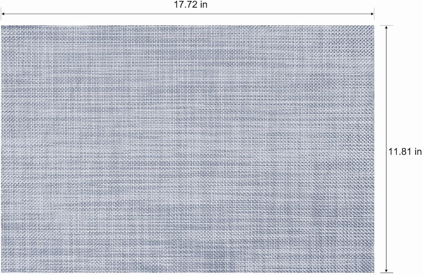 Placemats Set of 6 Washable Indoor/Outdoor Vinyl Place Mats for Dining Table Durable Non-Slip Heat Resistant PVC Weave Table Mats（Gray）