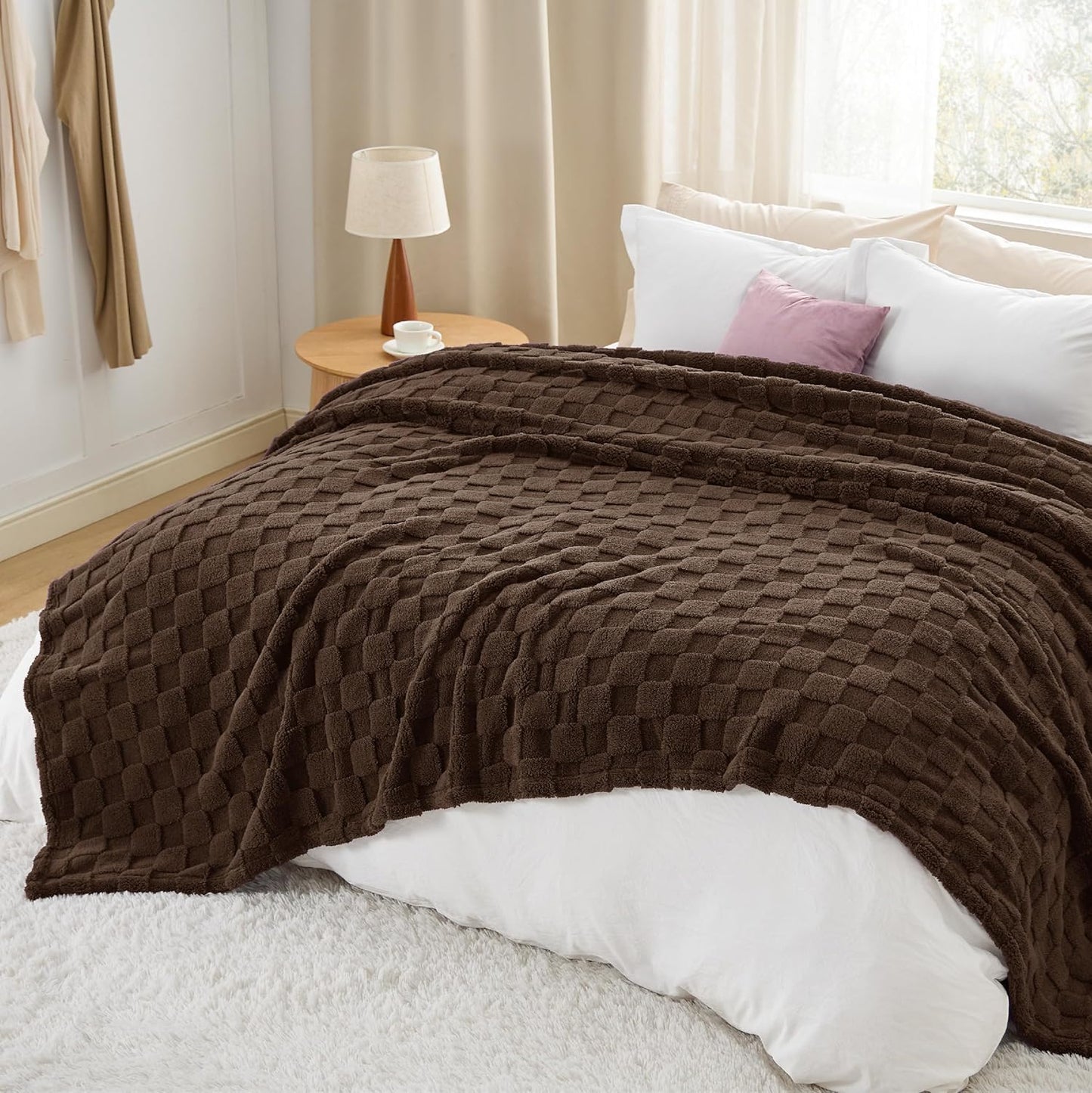 Bedsure GentleSoft King Size Blanket for Bed - Super Soft Cozy Blankets for Women Men Girls, Large Fuzzy Fleece Throw for Bedroom Decor, Dark Brown,108x90 Inches