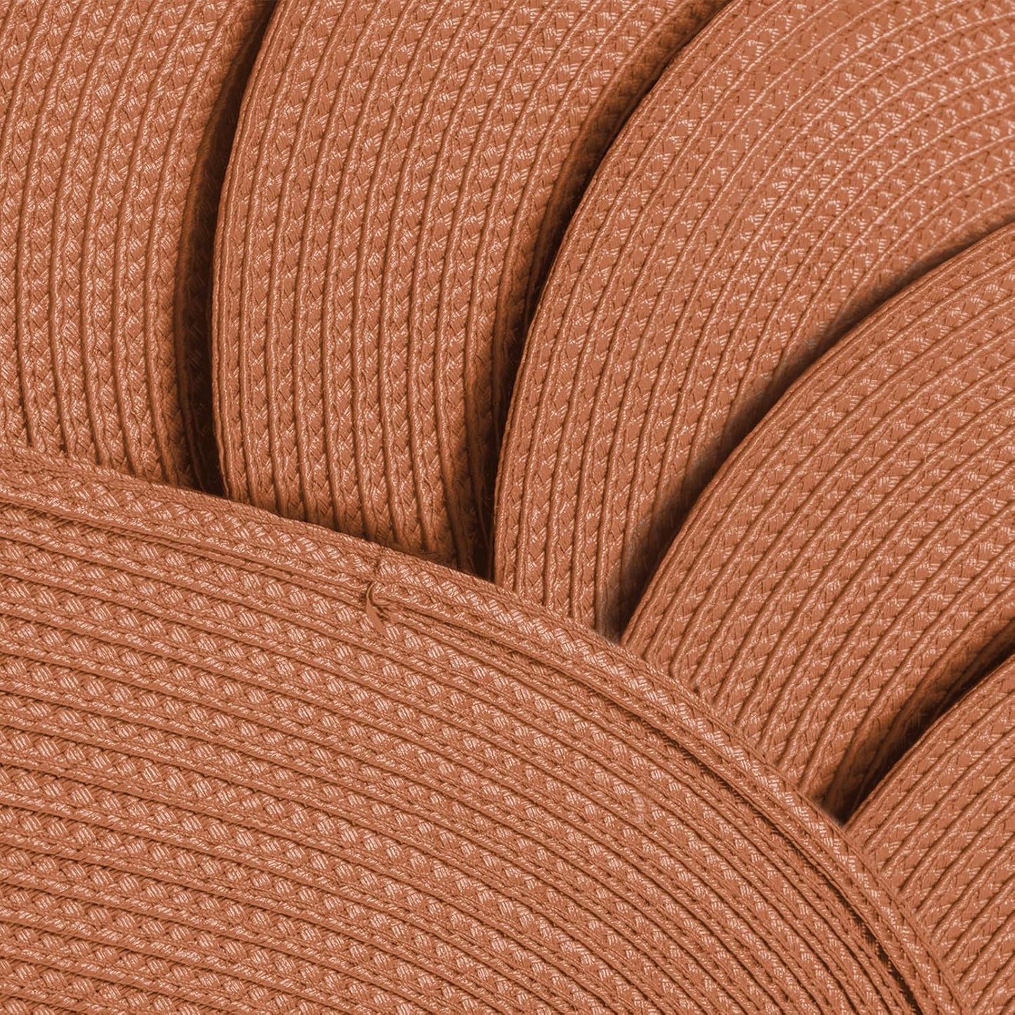 AHHFSMEI Placemats Set of 6 for Dining Table Washable Woven Vinyl Non-Slip 18x12 inches Placemat Heat-Resistant Durable Table Mats for Dining Table Easy to Clean (Burnt Orange 6)