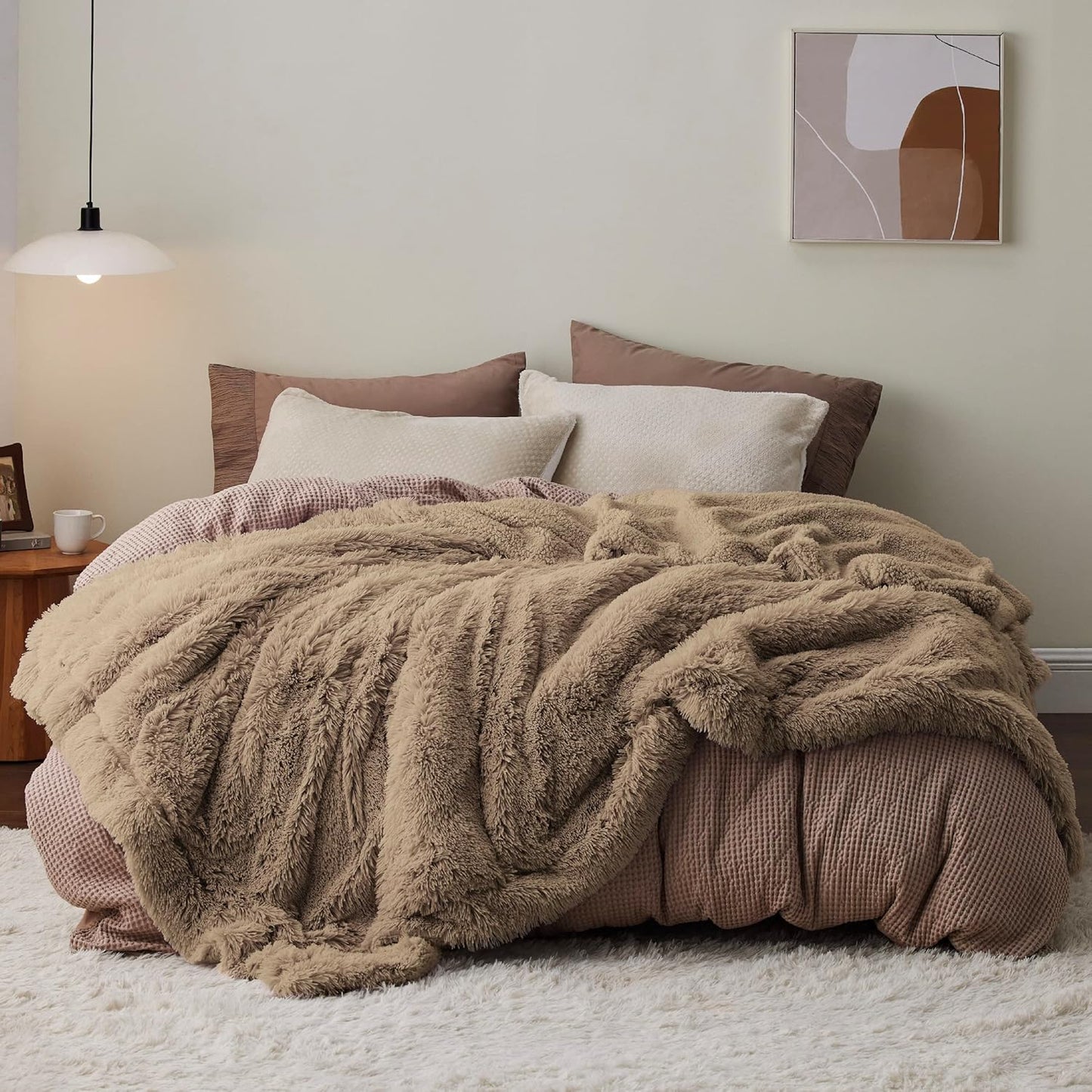 Bedsure GentleSoft Fluffy Brown King Size Blanket for Bed, Thick Soft Sherpa Fleece Faux Fur Bedding Fuzzy Plush Winter Warm Large King Blanket, Cozy Brown Gifts for Men Women, 108x90