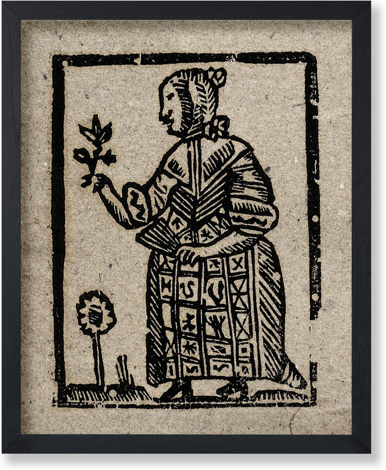 Poster Master Vintage Witch Poster - Retro Witch Holding Plant Print - Halloween Art - Pagan Art - Gift for Men & Women - Gothic Wall Decor for Living Room, Bedroom or Office - 11x14 UNFRAMED Wall Art