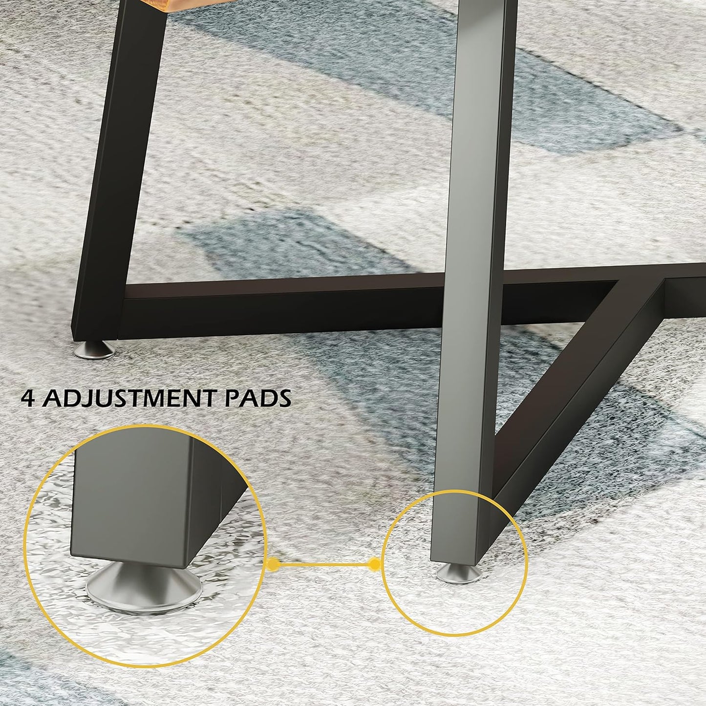 18 Inch Metal Coffee Table Legs, DIY Geometry Desk Base for Table Heavy Duty Furniture Legs for Office Modern Desks Night Stands, End Table, Bench, TV Stands, Etc