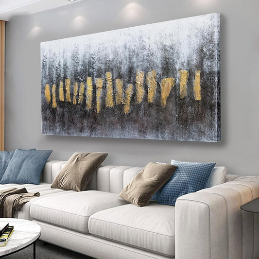 Belmrxne Abstract Art Black and Gold Wall Art Modern Art Wall Decor Trendy Canvas Painting for Living Room Bedroom Dining Room Office Home Decor 20x40 inch