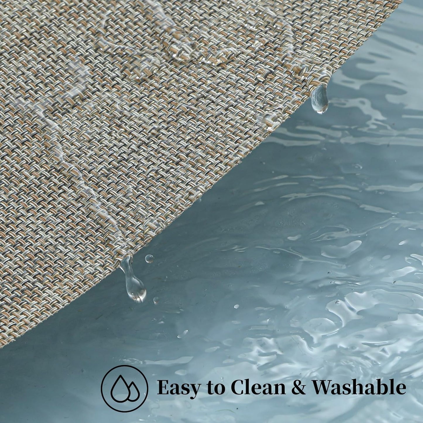 Leetaltree Linen Yellow Placemats Set of 8 - Heat Resistant Non-Slip Place mats for Dining Table, Washable Durable PVC Vinyl Woven Table Mats（Linen Yellow, 8）