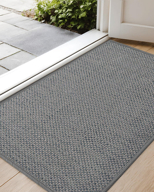Color&Geometry Front Door Mat Indoor 21"x31", Rugs for Entryway, Non Slip Washable Low-Profile Inside, Entry Mat Entry Rug Door Mat Indoor Entrance, Light Grey (Fold)
